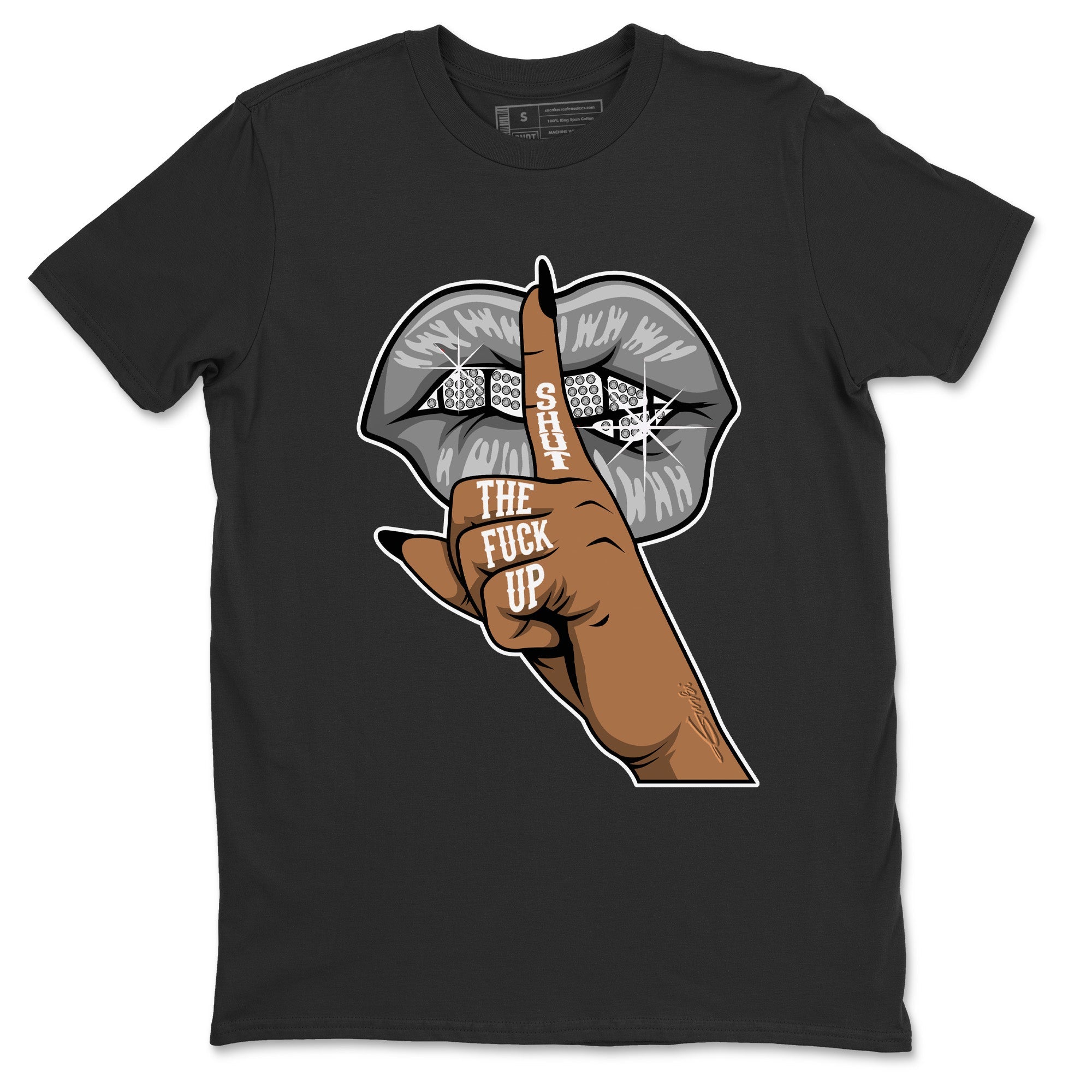 Lips Hand Unisex Tops - Air Jordan 4 Military Black