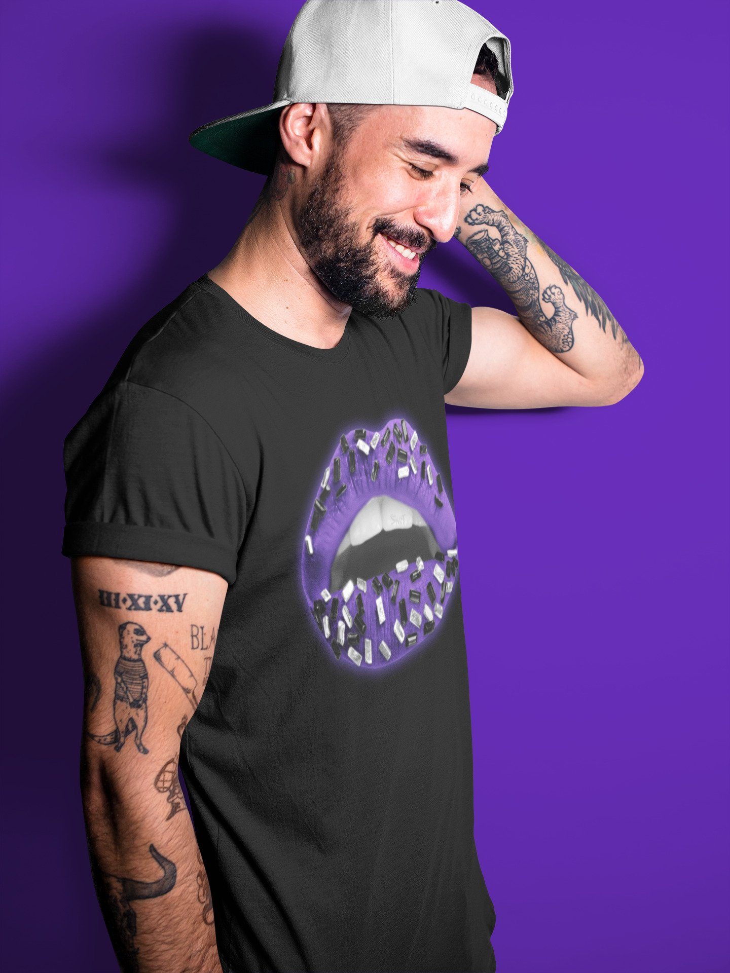 Lips Jewel Unisex Tops - Air Jordan 1 Court Purple