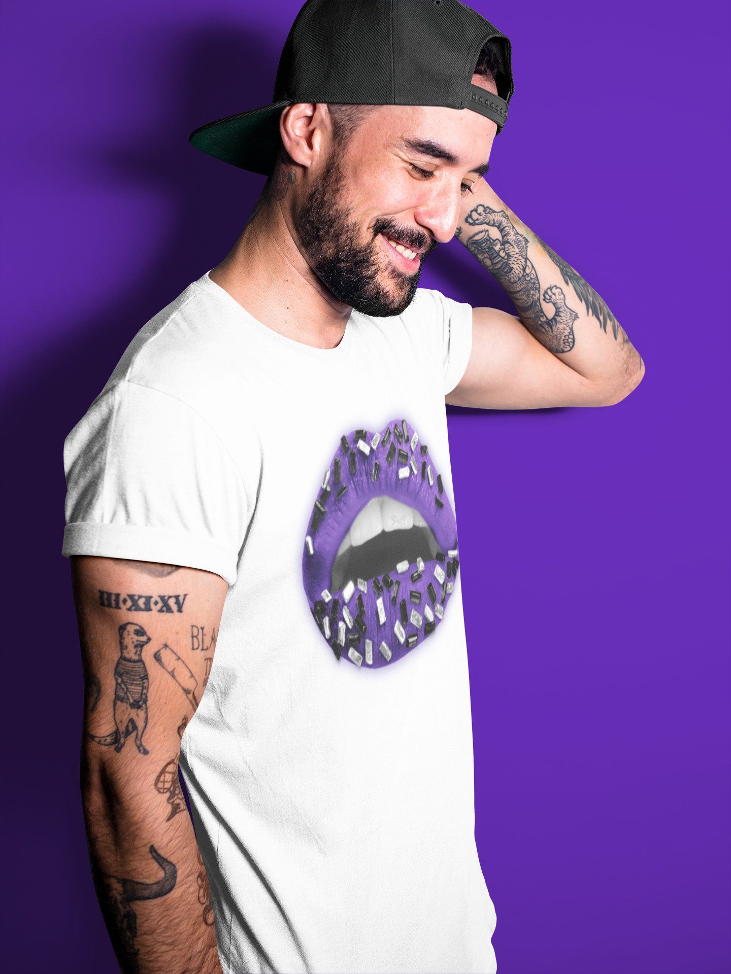Lips Jewel Unisex Tops - Air Jordan 1 Court Purple