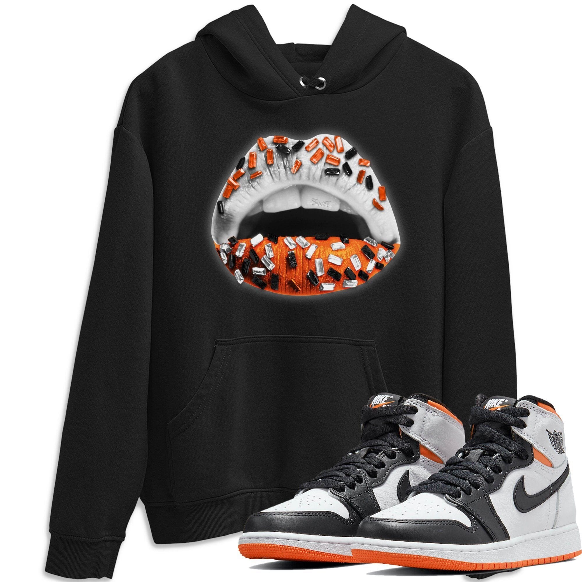 Lips Jewel Unisex Tops - Air Jordan 1 Electro Orange