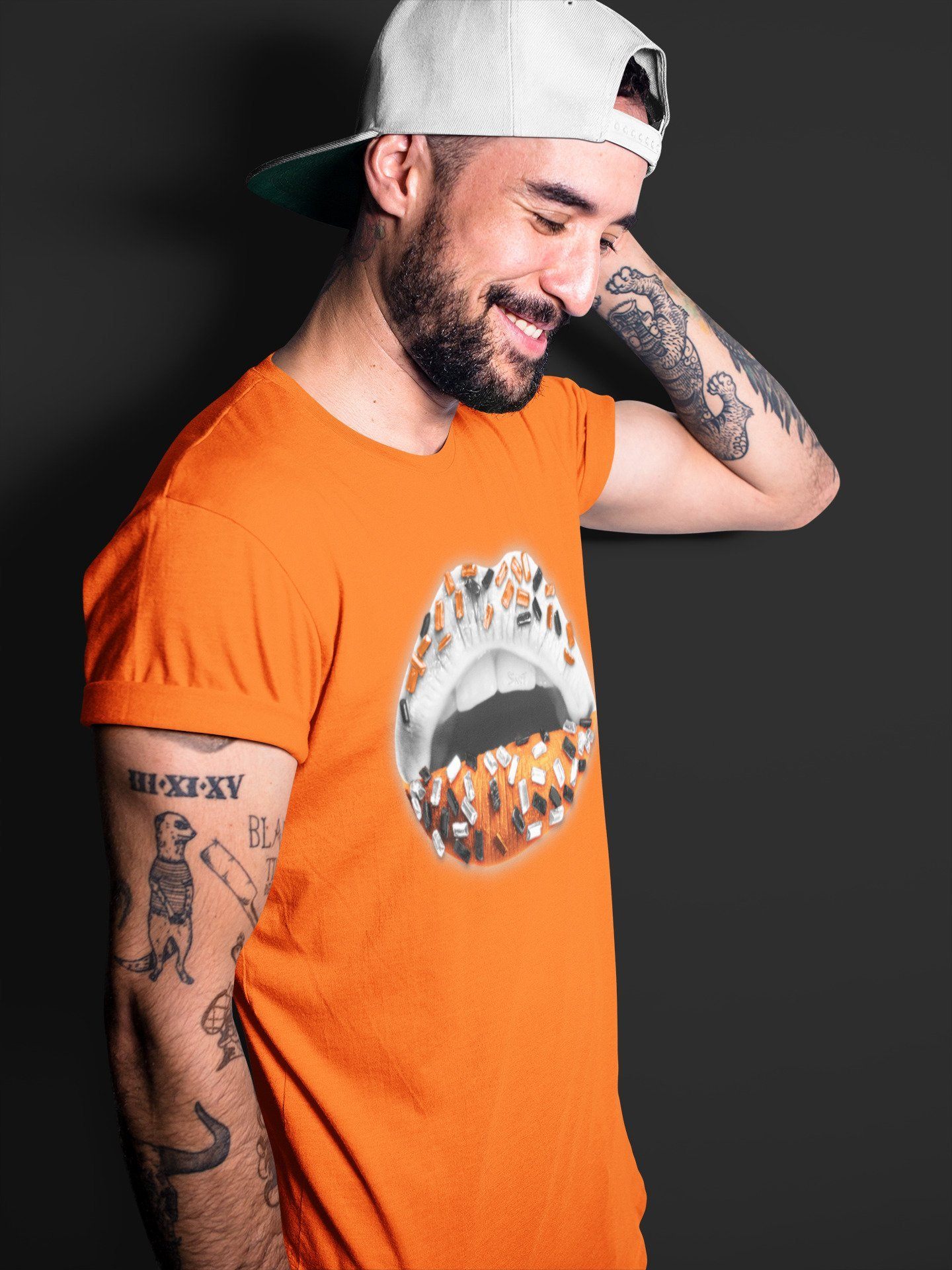 Lips Jewel Unisex Tops - Air Jordan 1 Electro Orange