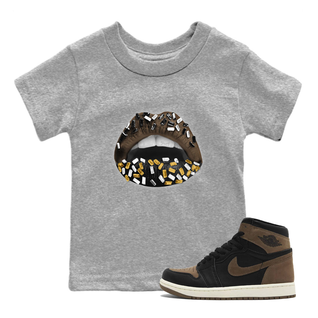 Lips Jewel snkmatch Tee Kids - Air Jordan 1 Palomino