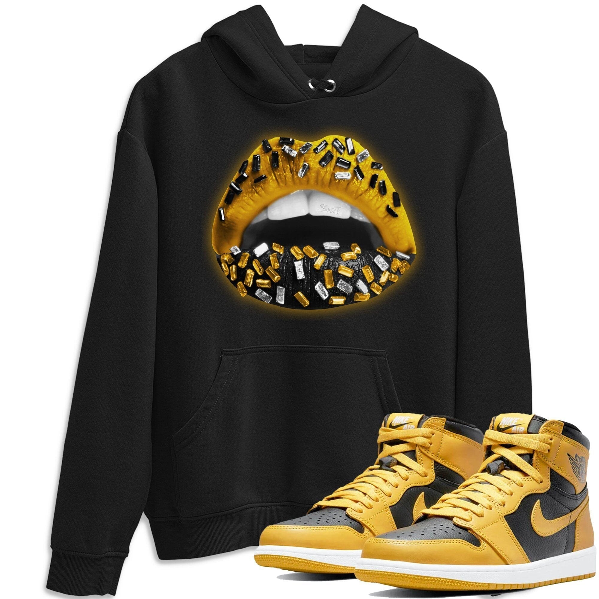 Lips Jewel Unisex Tops - Air Jordan 1 Pollen