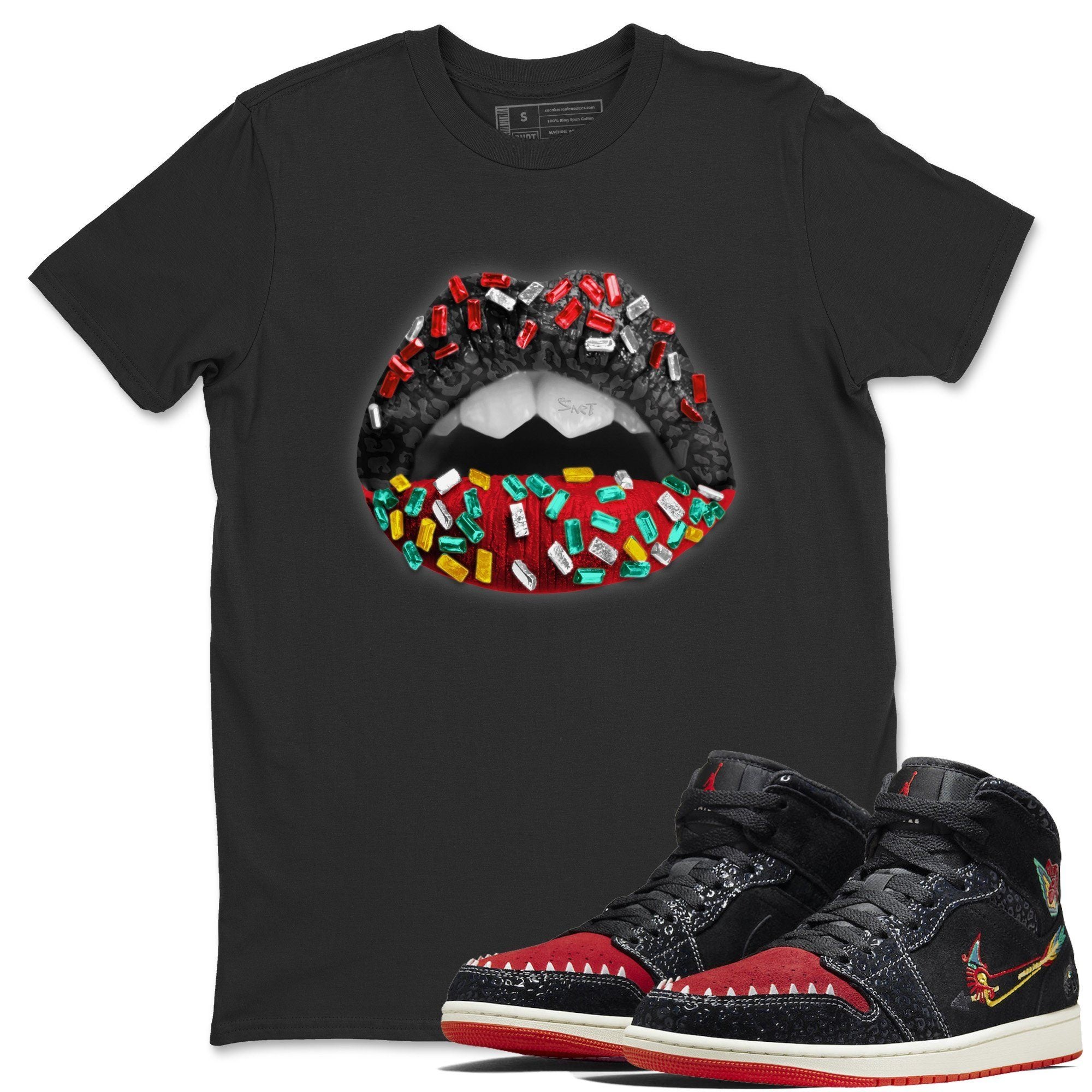 Lips Jewel Unisex Tops - Air Jordan 1 Siempre Familia