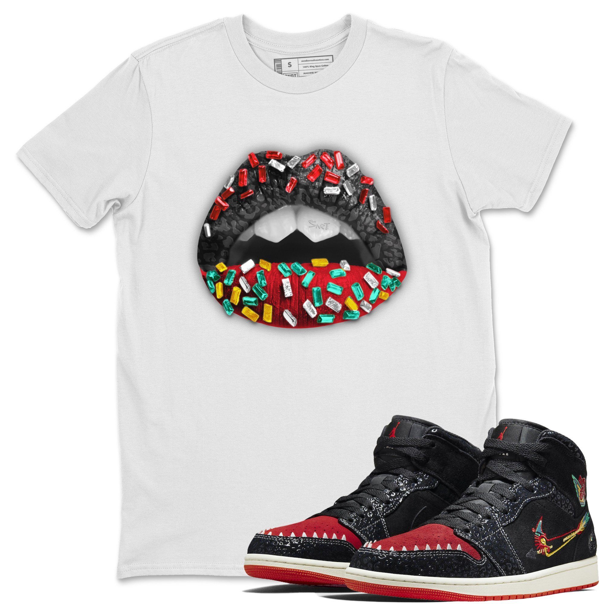 Lips Jewel Unisex Tops - Air Jordan 1 Siempre Familia