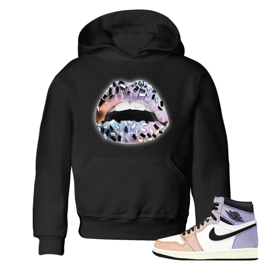 Lips Jewel Kids Tops - Air Jordan 1 Skyline