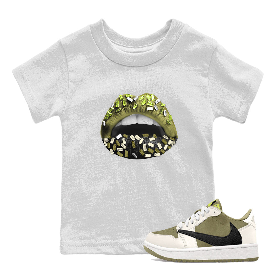 Lips Jewel snkmatch Tee Kids - Air Jordan 1 Travis Scott Golf