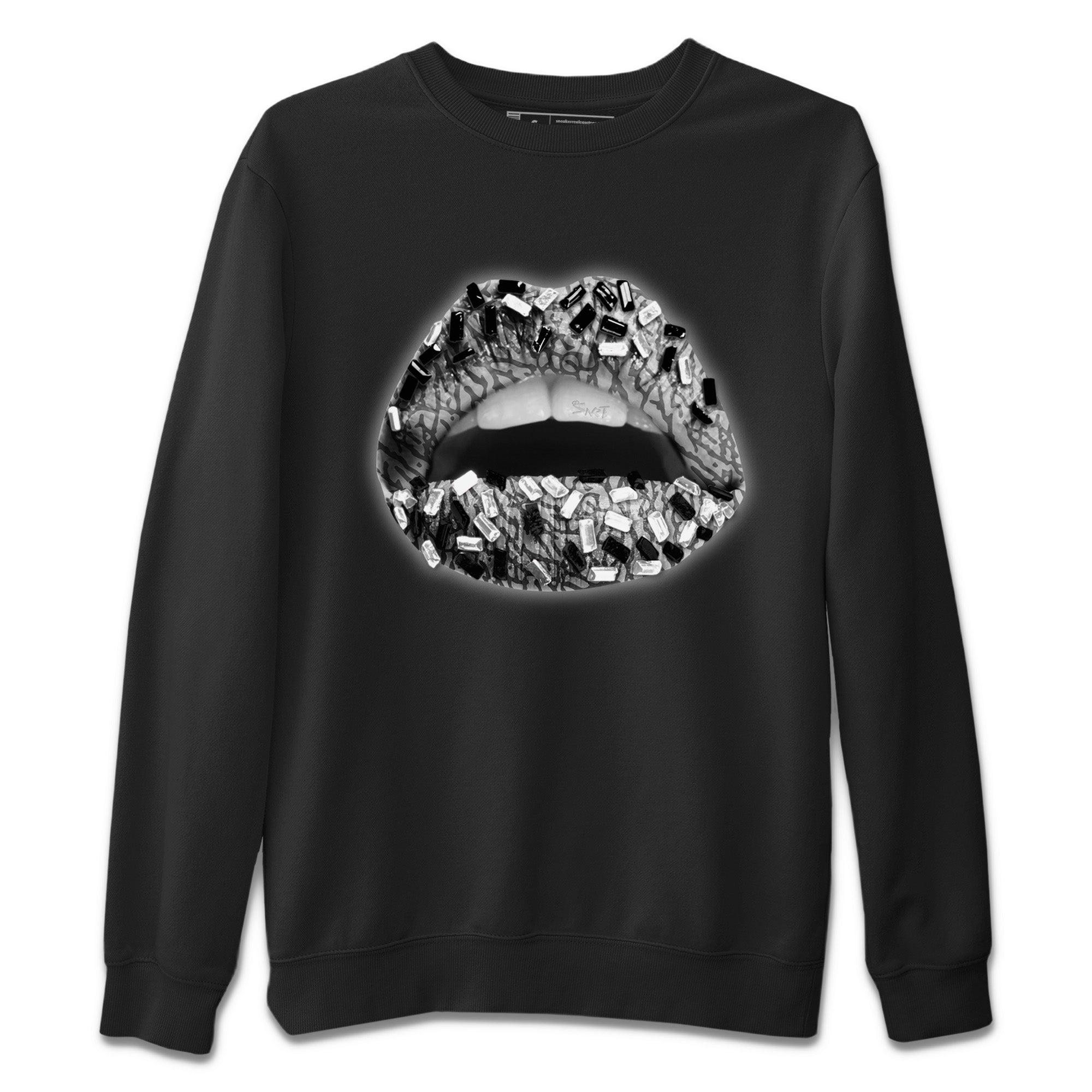 Lips Jewel Unisex Tops - Air Jordan 1 White Cement
