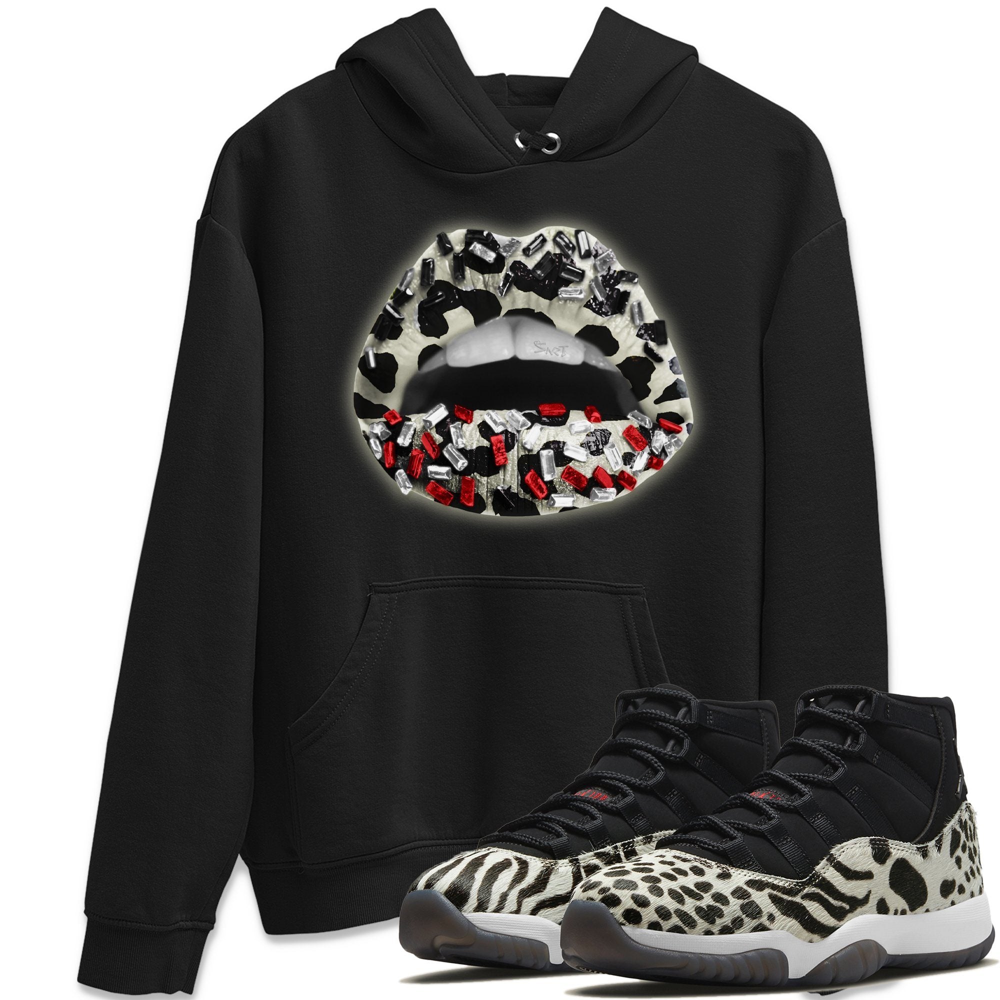 Lips Jewel Unisex Tops - Air Jordan 11 Animal Instinct