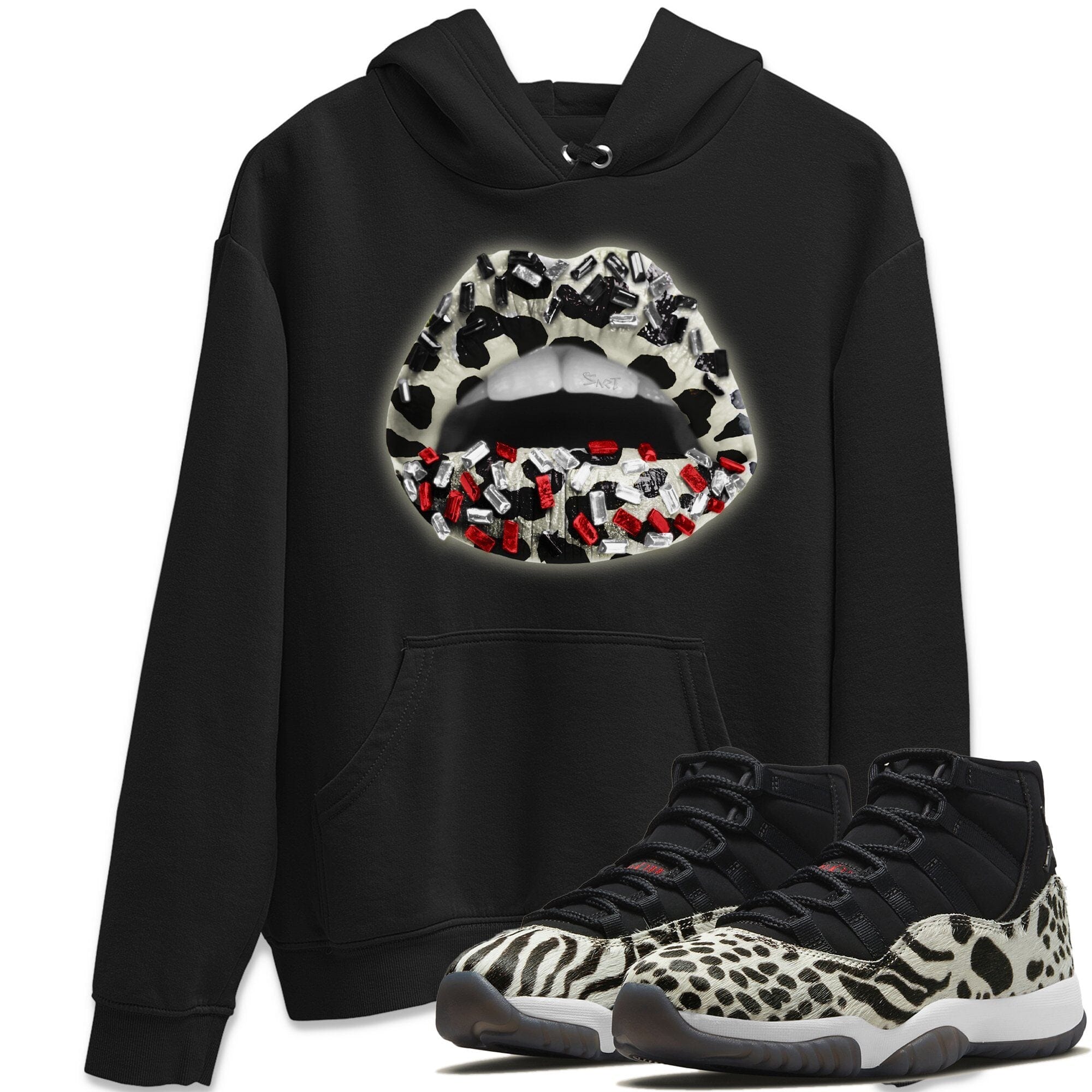 Lips Jewel Unisex Tops - Air Jordan 11 Animal Instinct