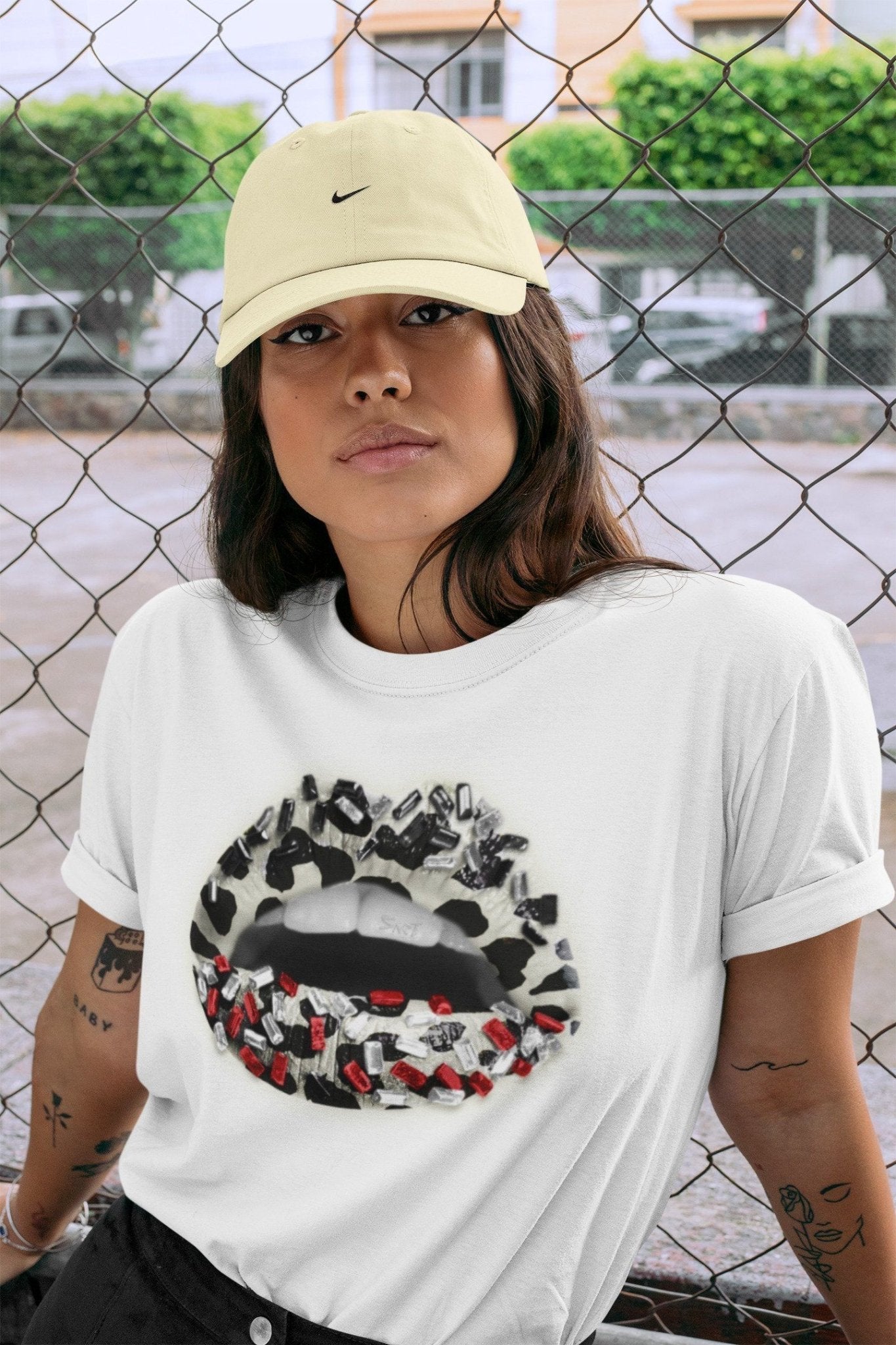 Lips Jewel Unisex Tops - Air Jordan 11 Animal Instinct