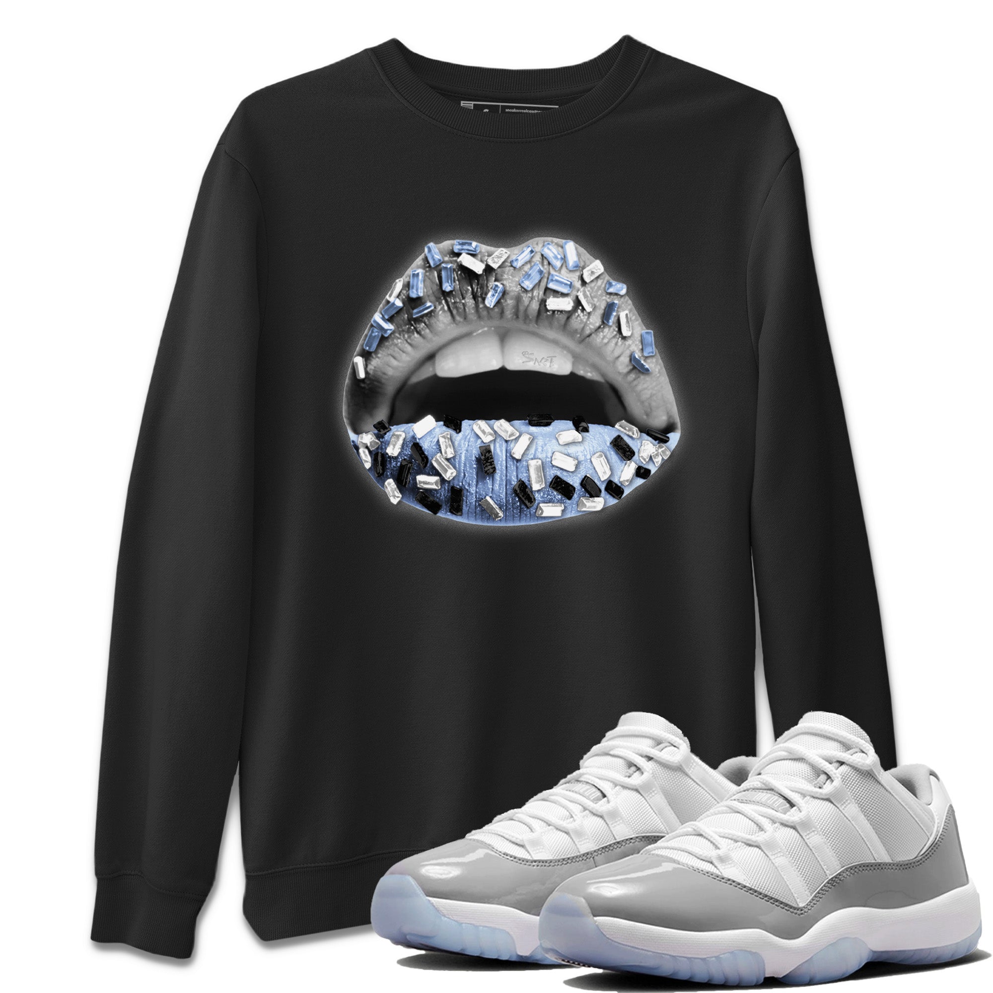 Lips Jewel Unisex Tops - Air Jordan 11 White Cement