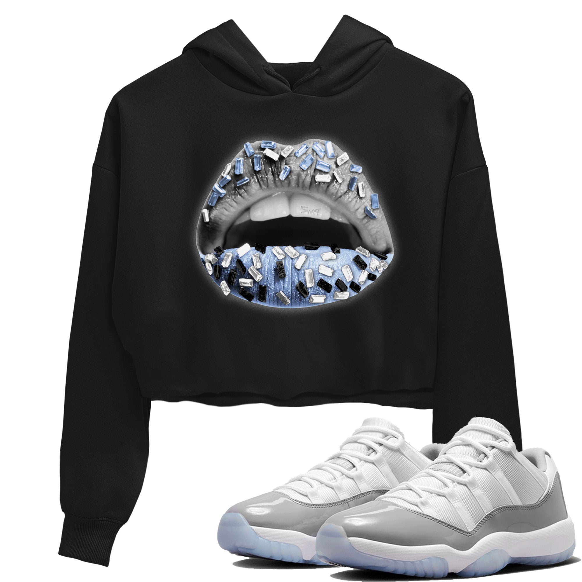 Lips Jewel Women's Tops - Air Jordan 11 White Cement