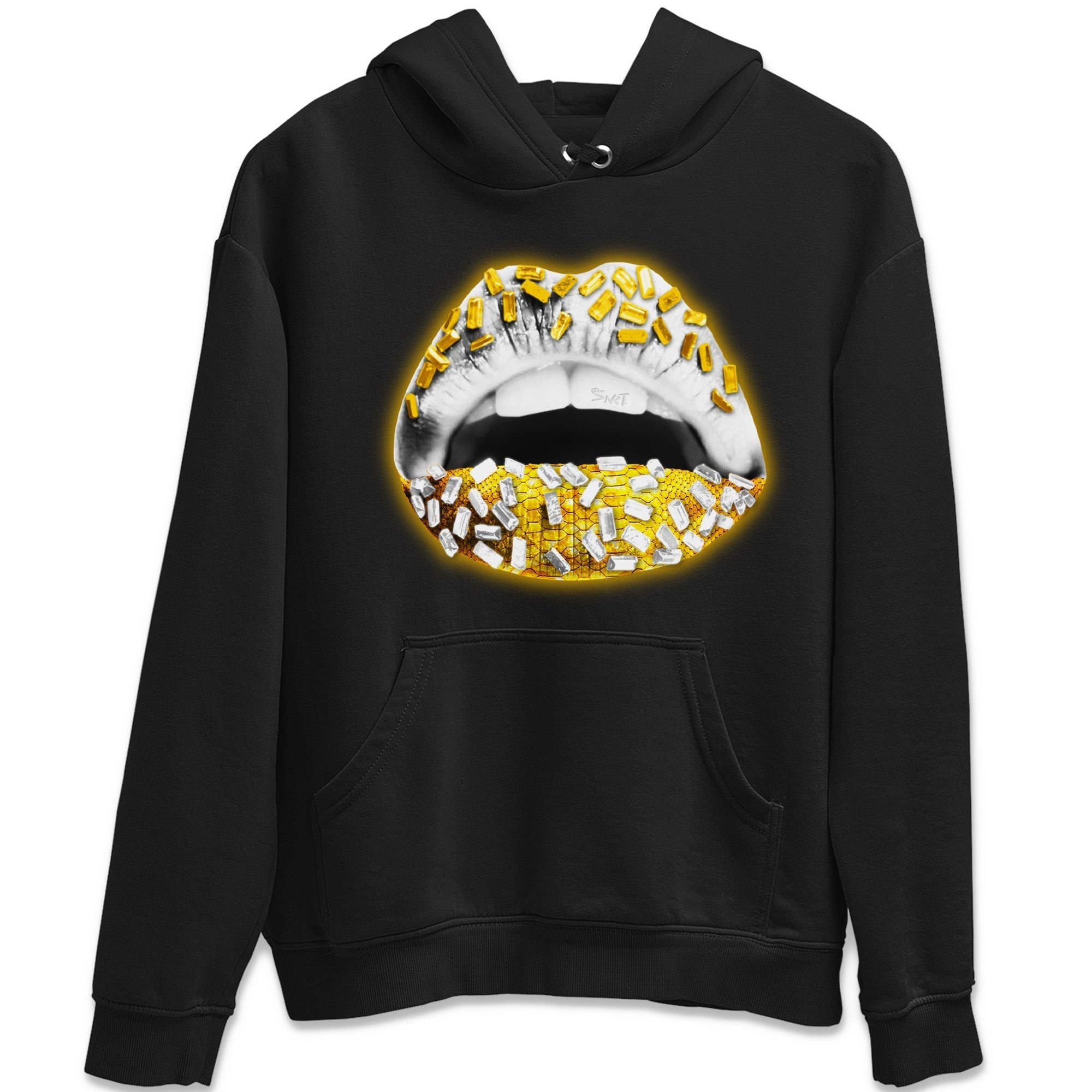 Lips Jewel Unisex Tops - Air Jordan 11 Yellow Python