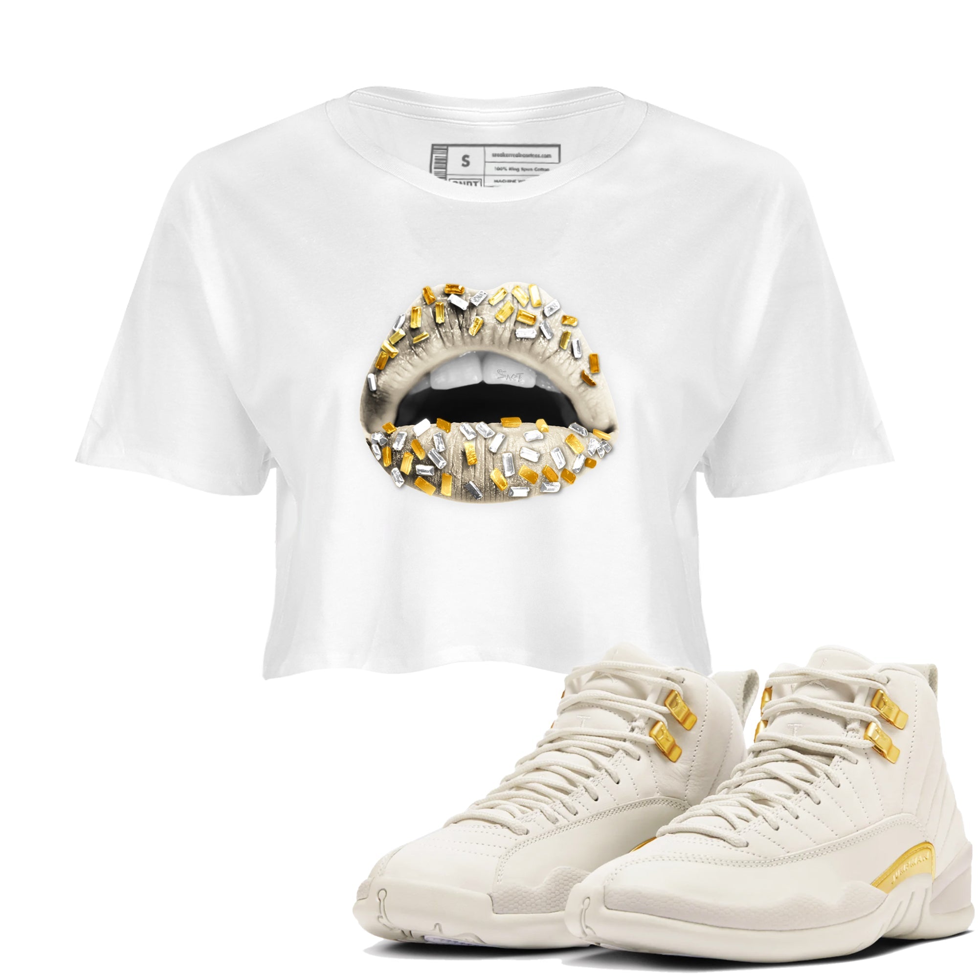 Lips Jewel snkmatch Women's Top - Air Jordan 12 Phantom