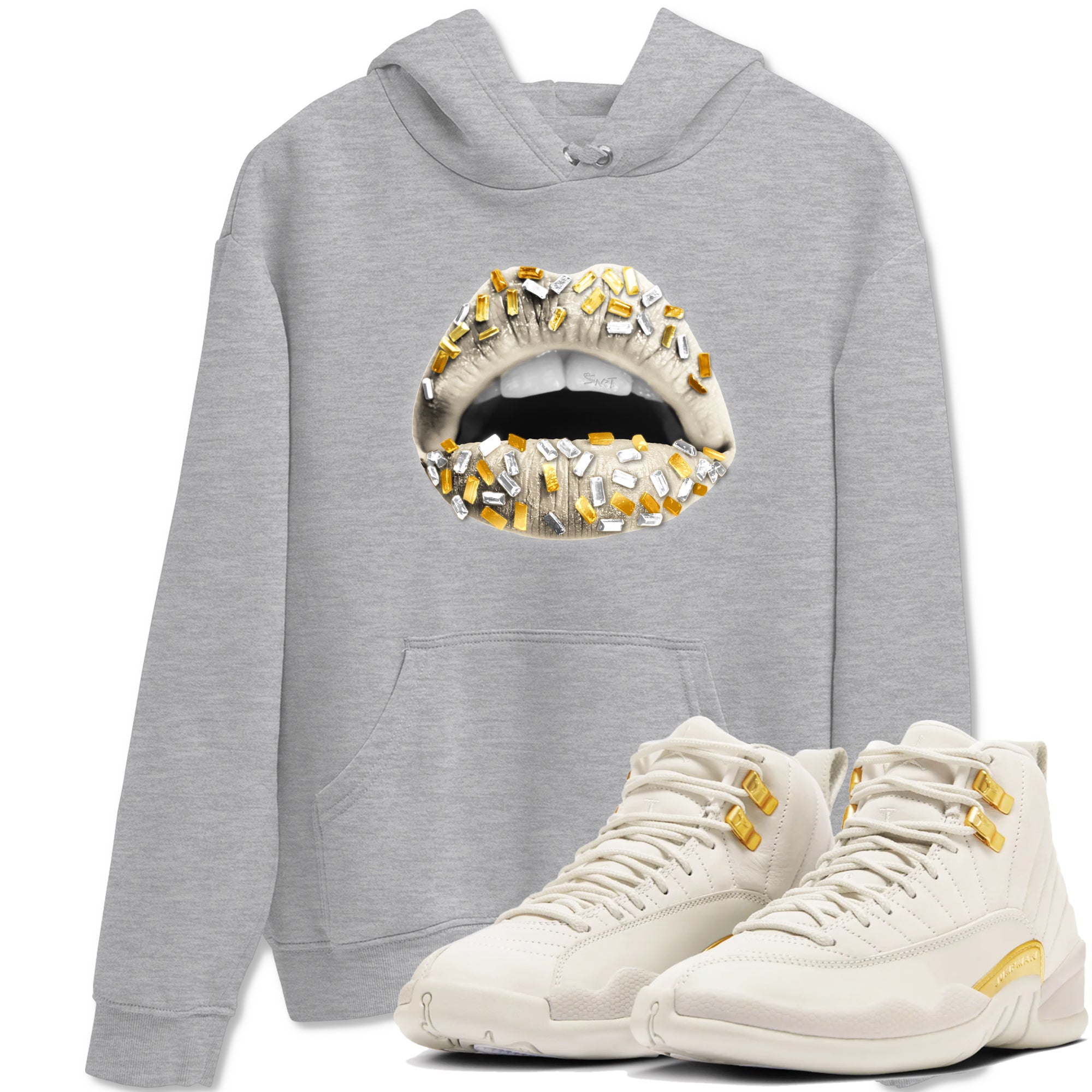 Lips Jewel snkmatch Tees - Air Jordan 12 Phantom