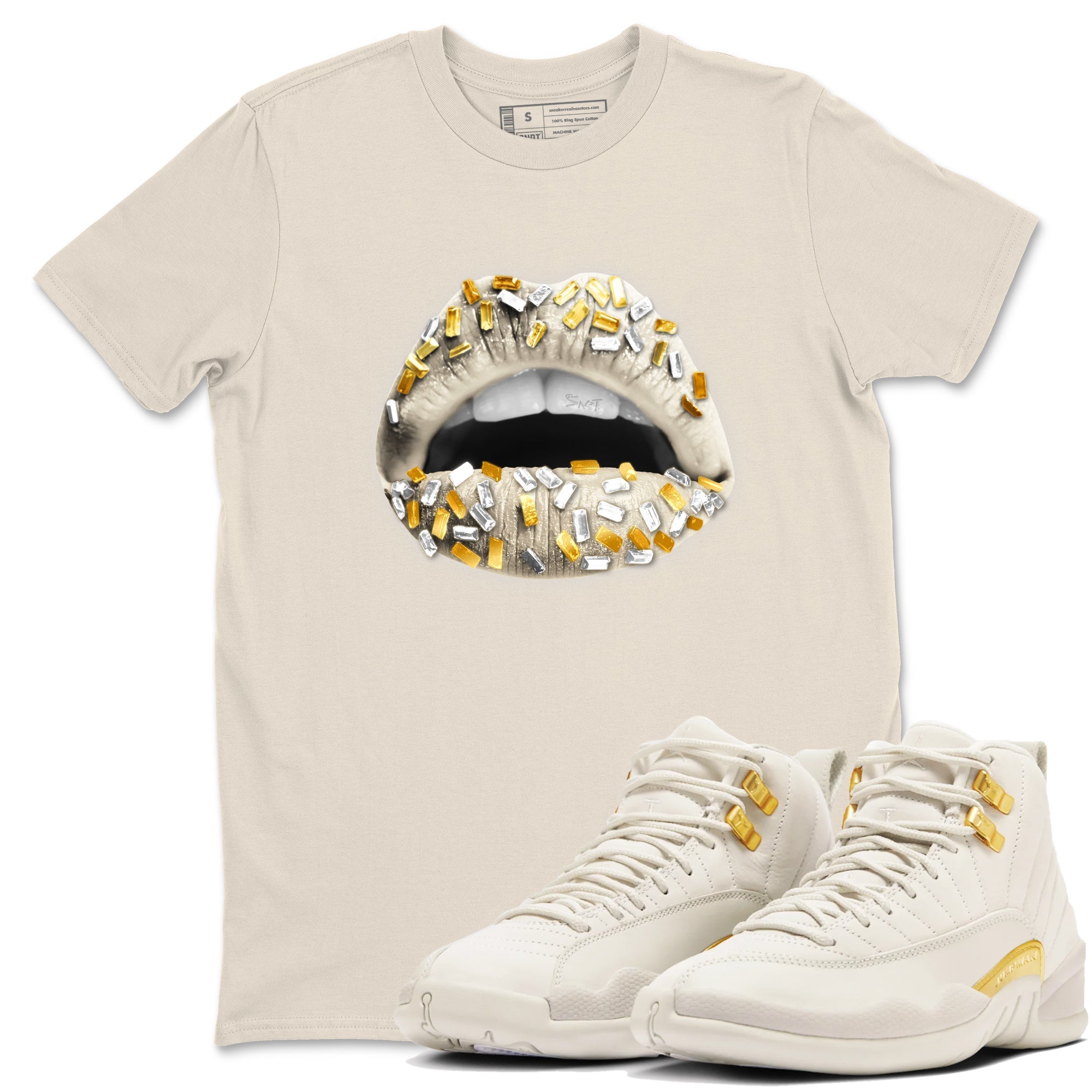 Lips Jewel snkmatch Tees - Air Jordan 12 Phantom