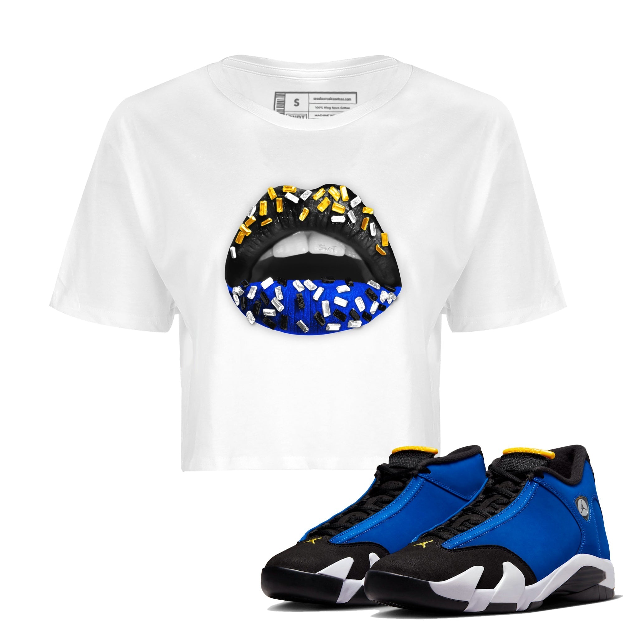 Lips Jewel Women's Tops - Air Jordan 14 Laney