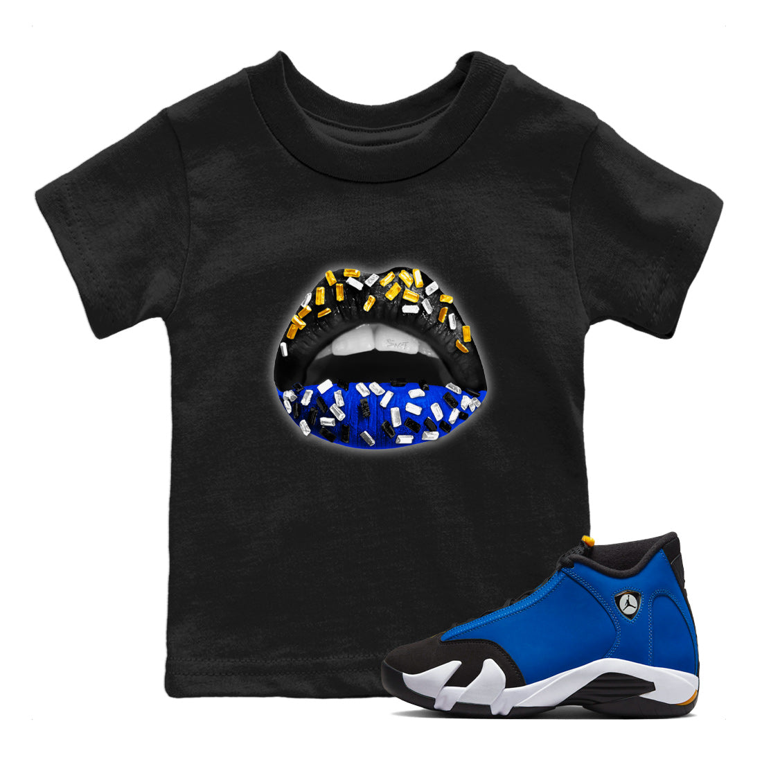 Lips Jewel Kids Tops - Air Jordan 14 Laney