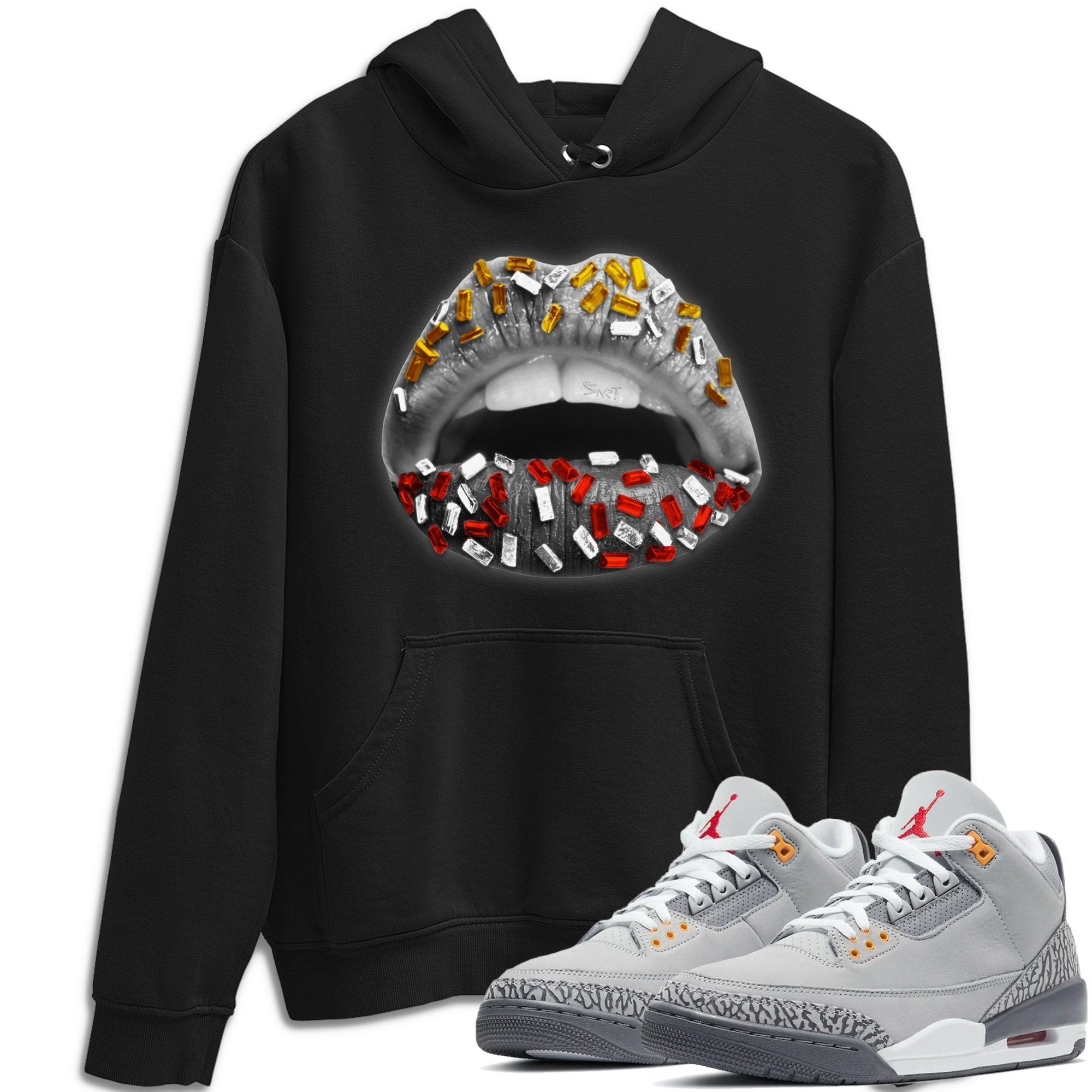 Lips Jewel Unisex Tops - Air Jordan 3 Cool Grey