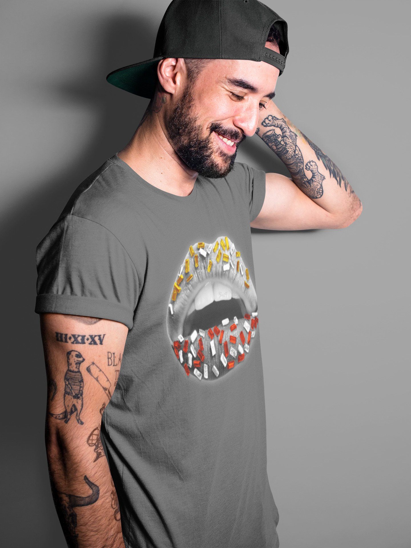 Lips Jewel Unisex Tops - Air Jordan 3 Cool Grey