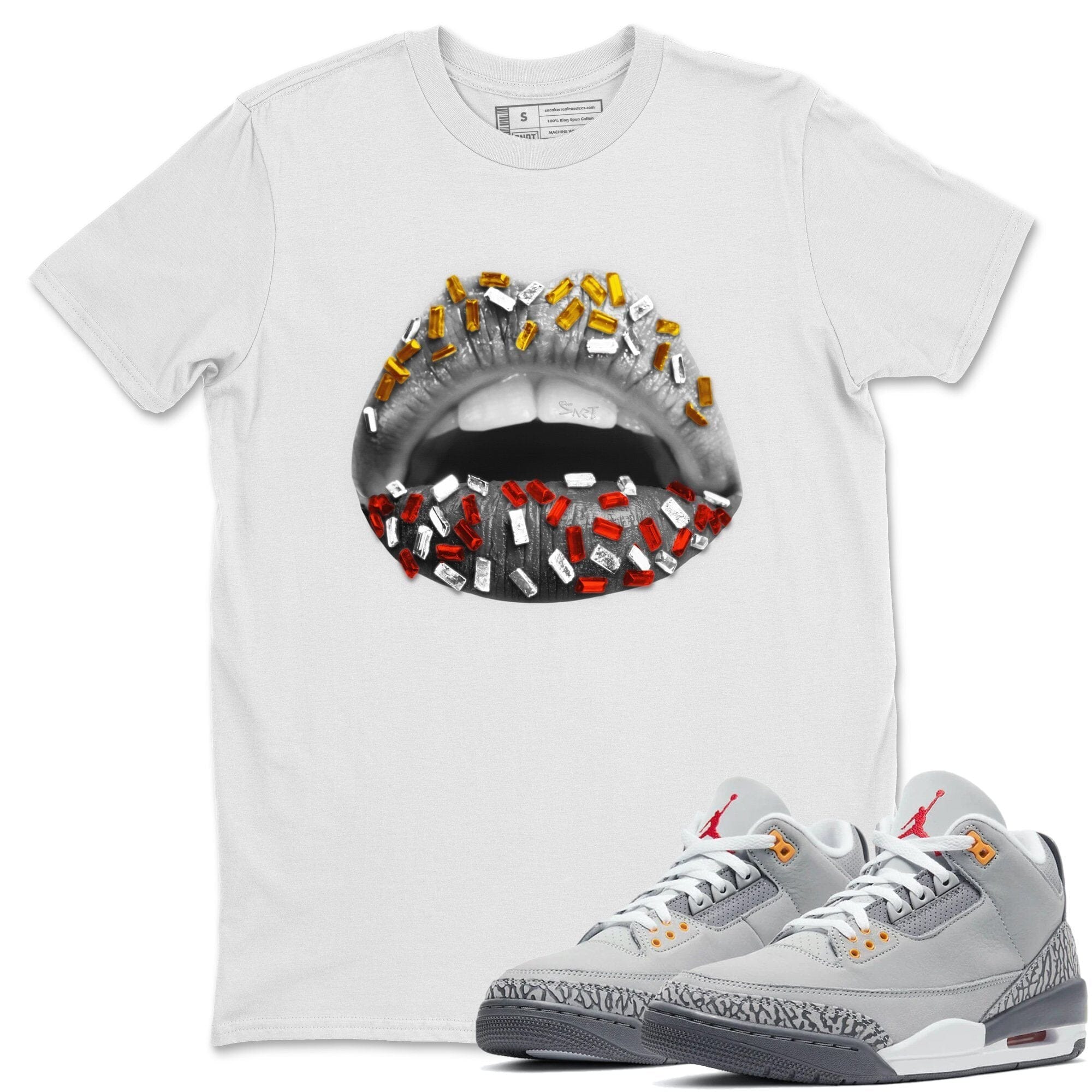Lips Jewel Unisex Tops - Air Jordan 3 Cool Grey