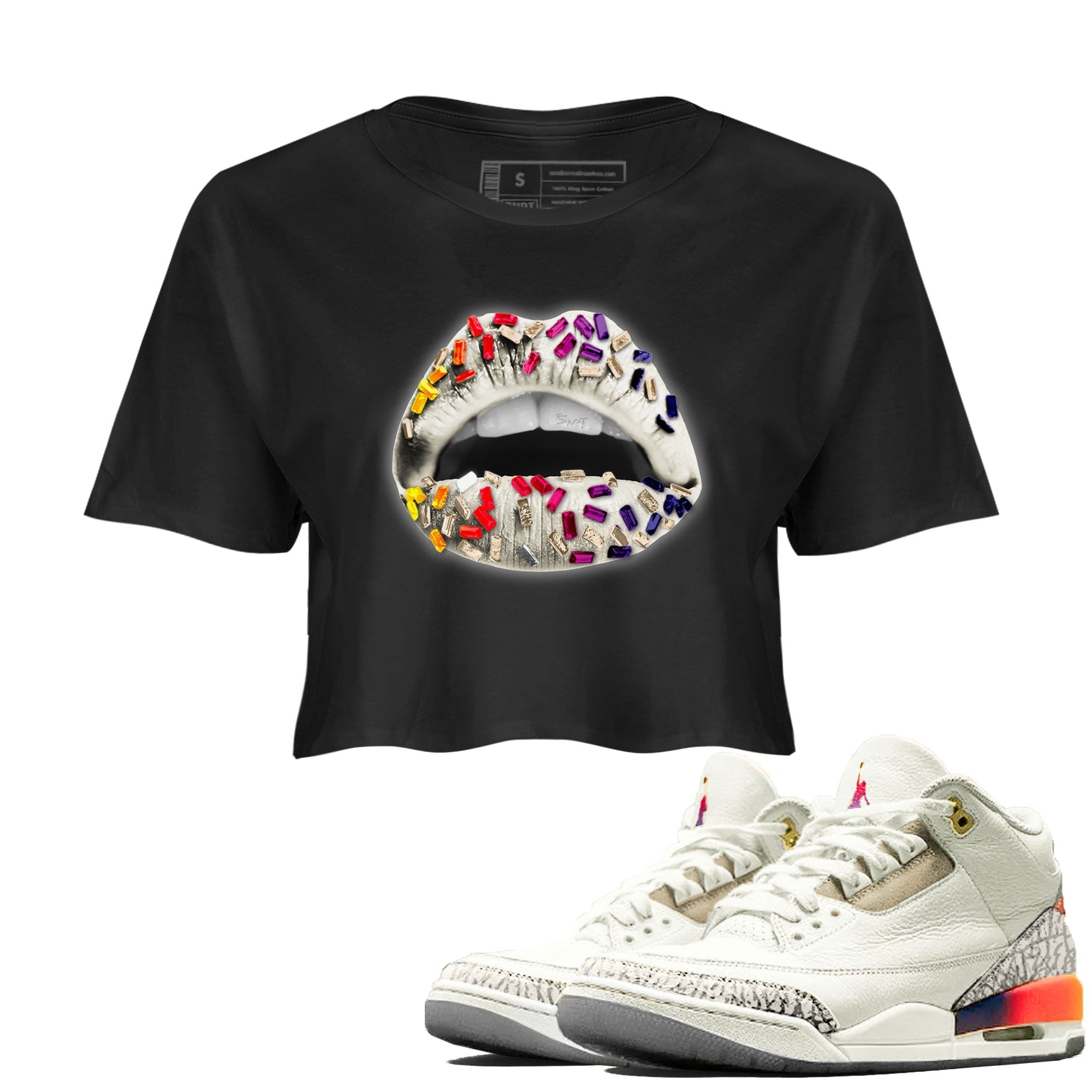 Lips Jewel snkmatch Women's Top - Air Jordan 3 J Balvin