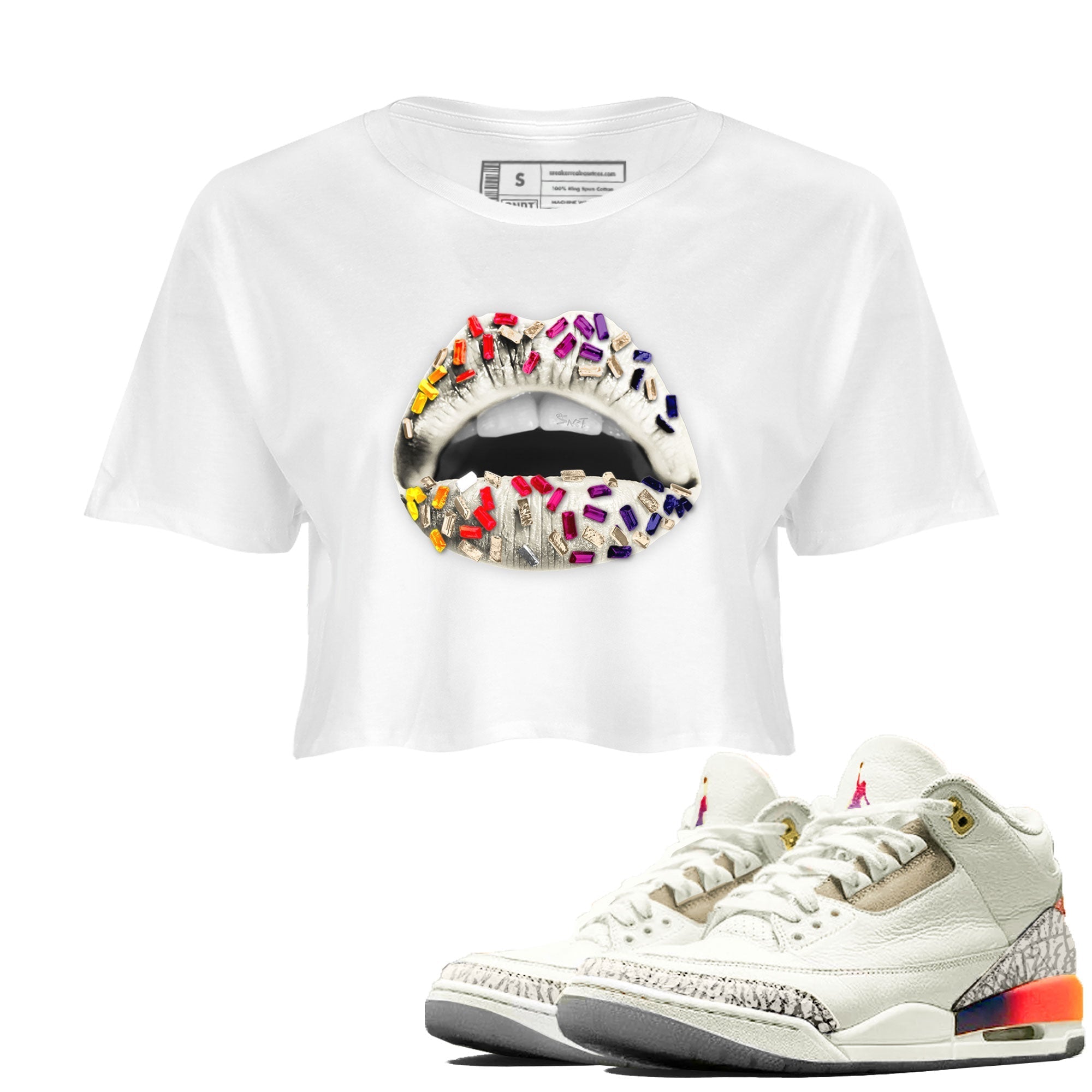 Lips Jewel snkmatch Women's Top - Air Jordan 3 J Balvin