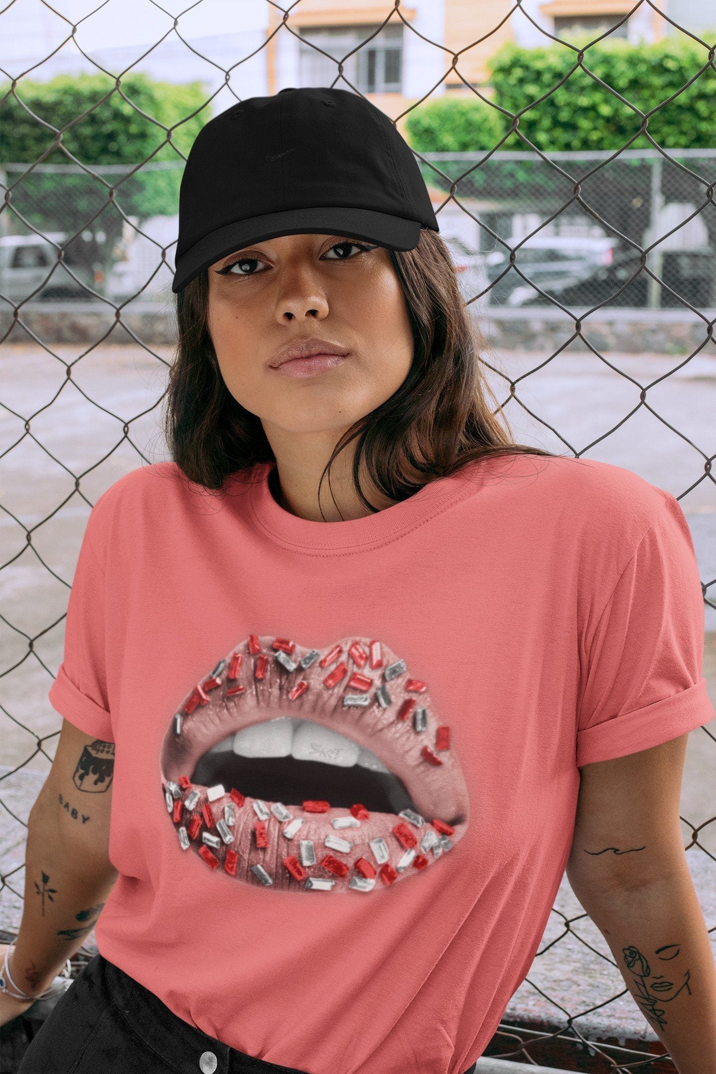 Lips Jewel Unisex Tops - Air Jordan 3 Rust Pink