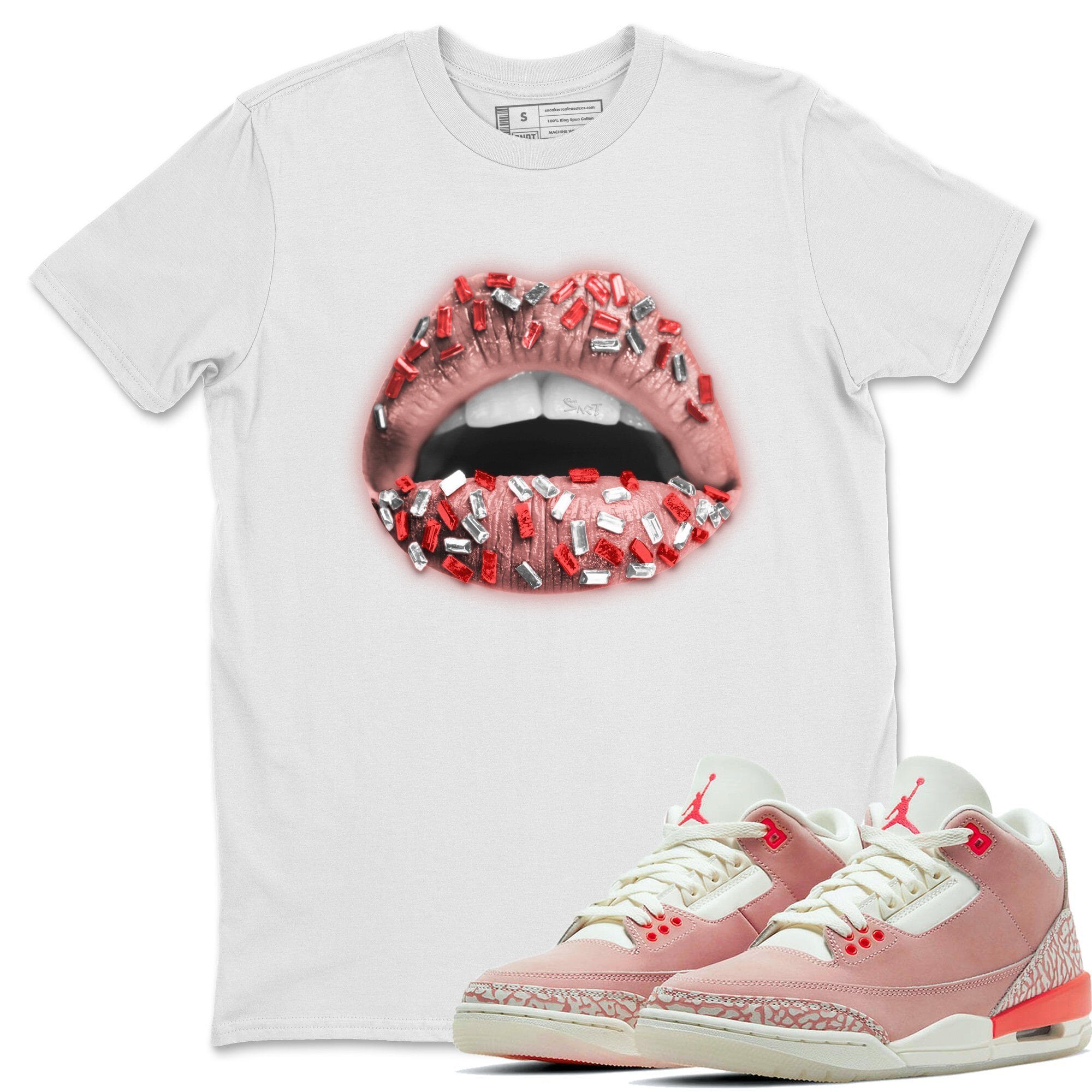 Lips Jewel Unisex Tops - Air Jordan 3 Rust Pink