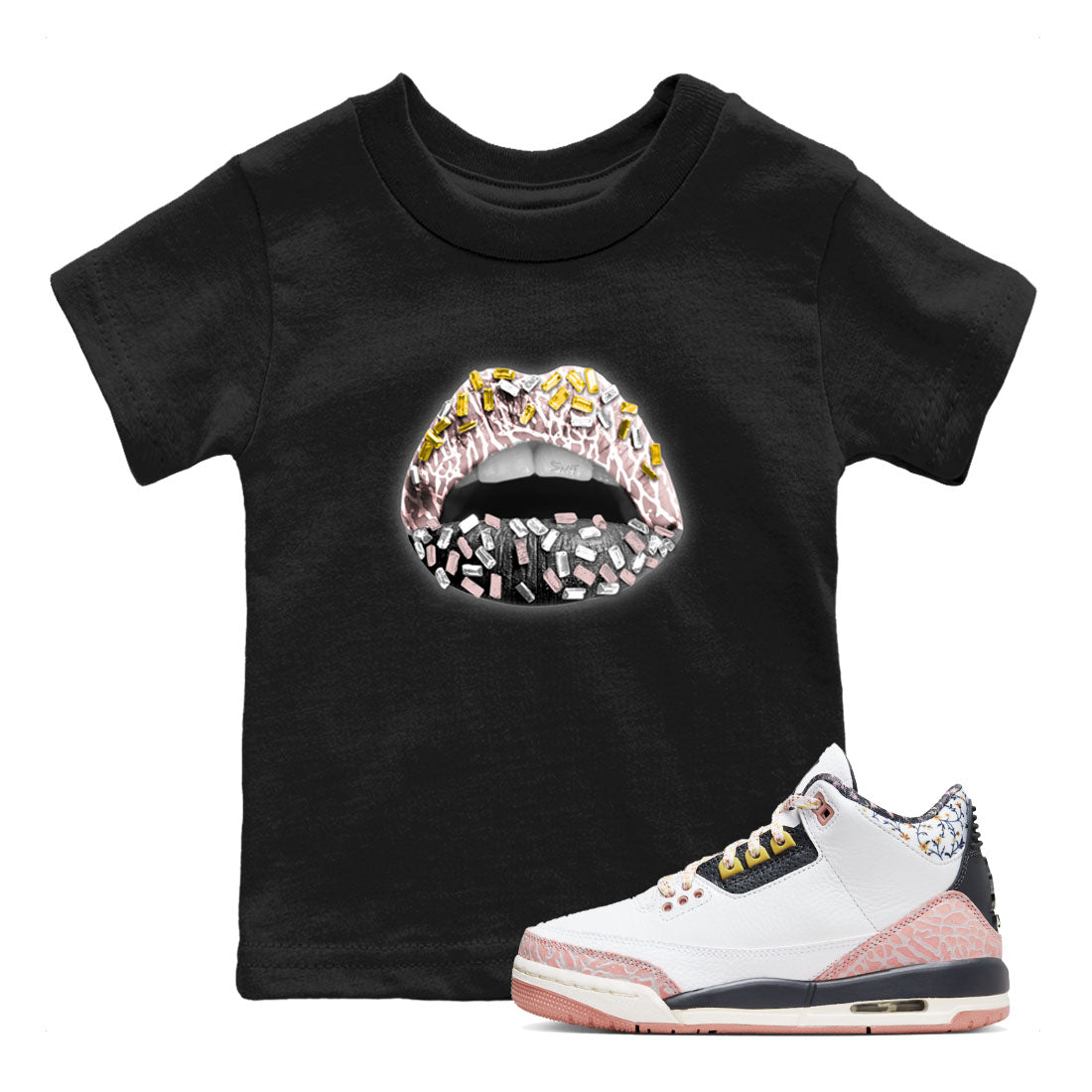 Lips Jewel snkmatch Tees Kids - Air Jordan 3 Vintage Floral