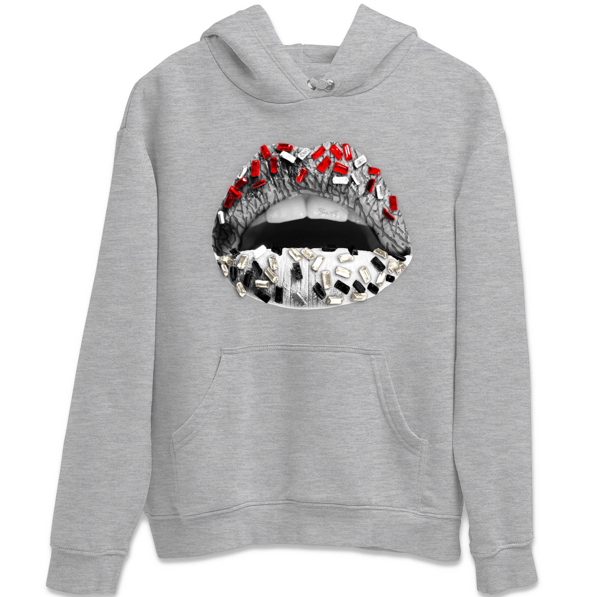 Lips Jewel Unisex Tops - Air Jordan 3 White Cement