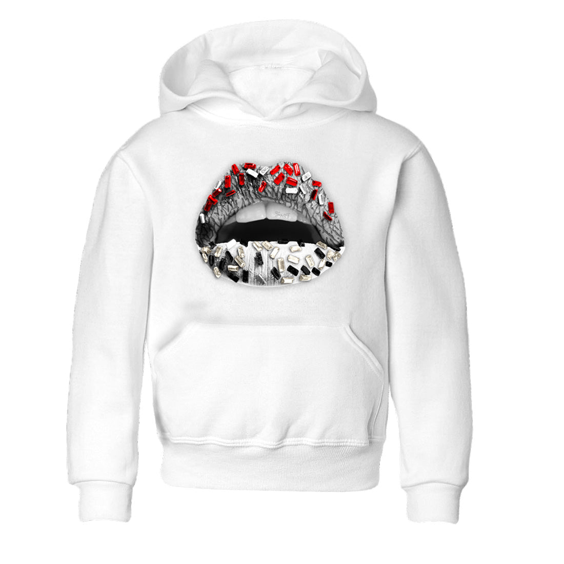 Lips Jewel Kids Tops - Air Jordan 3 White Cement