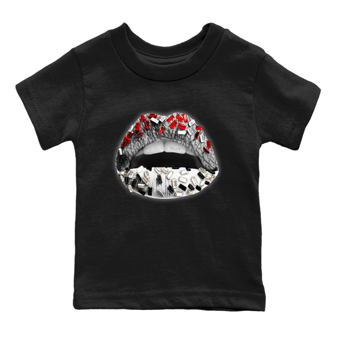 Lips Jewel Kids Tops - Air Jordan 3 White Cement