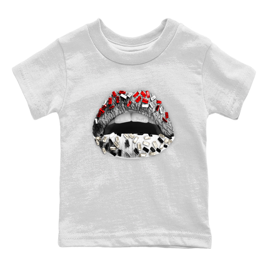 Lips Jewel Kids Tops - Air Jordan 3 White Cement