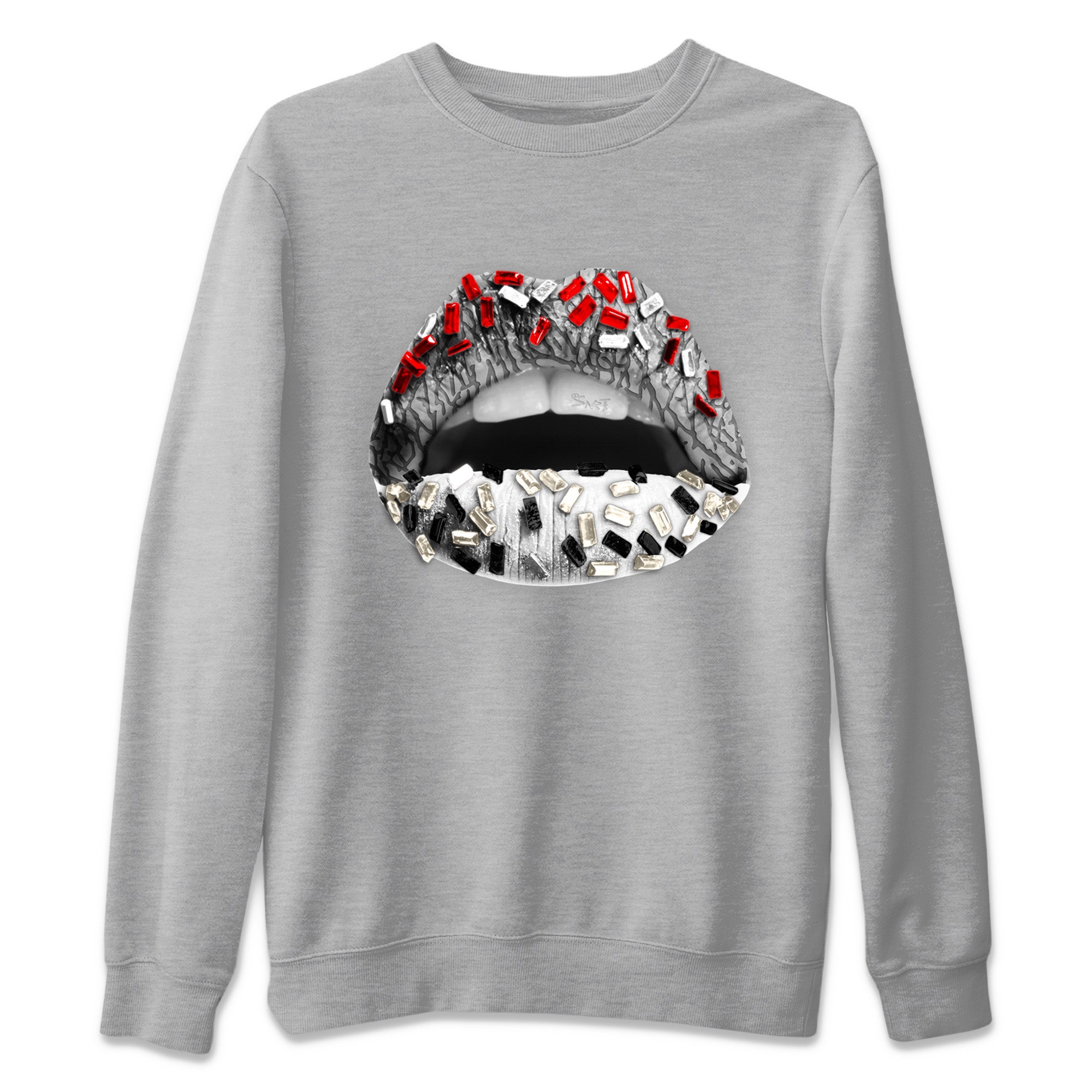 Lips Jewel Unisex Tops - Air Jordan 3 White Cement