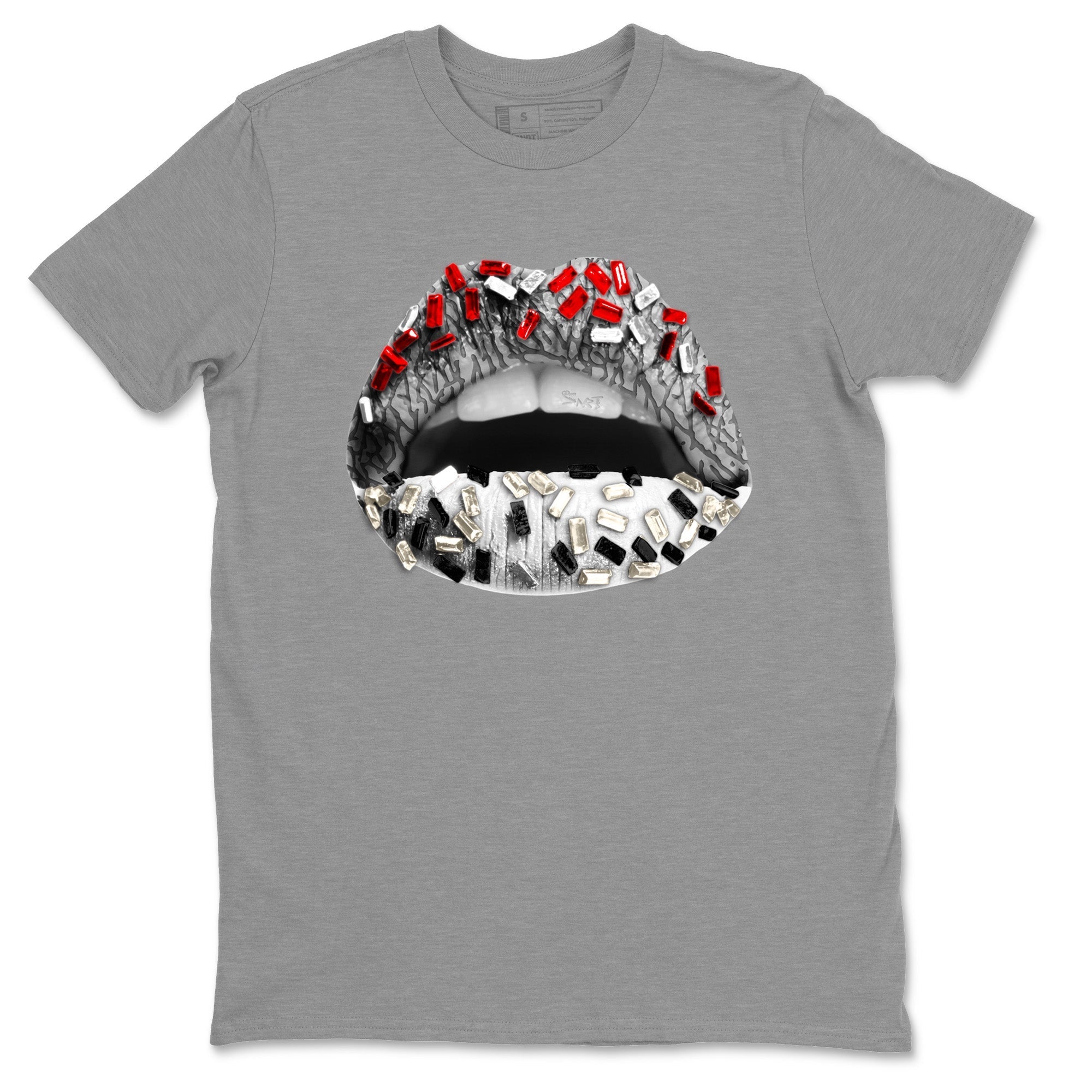 Lips Jewel Unisex Tops - Air Jordan 3 White Cement