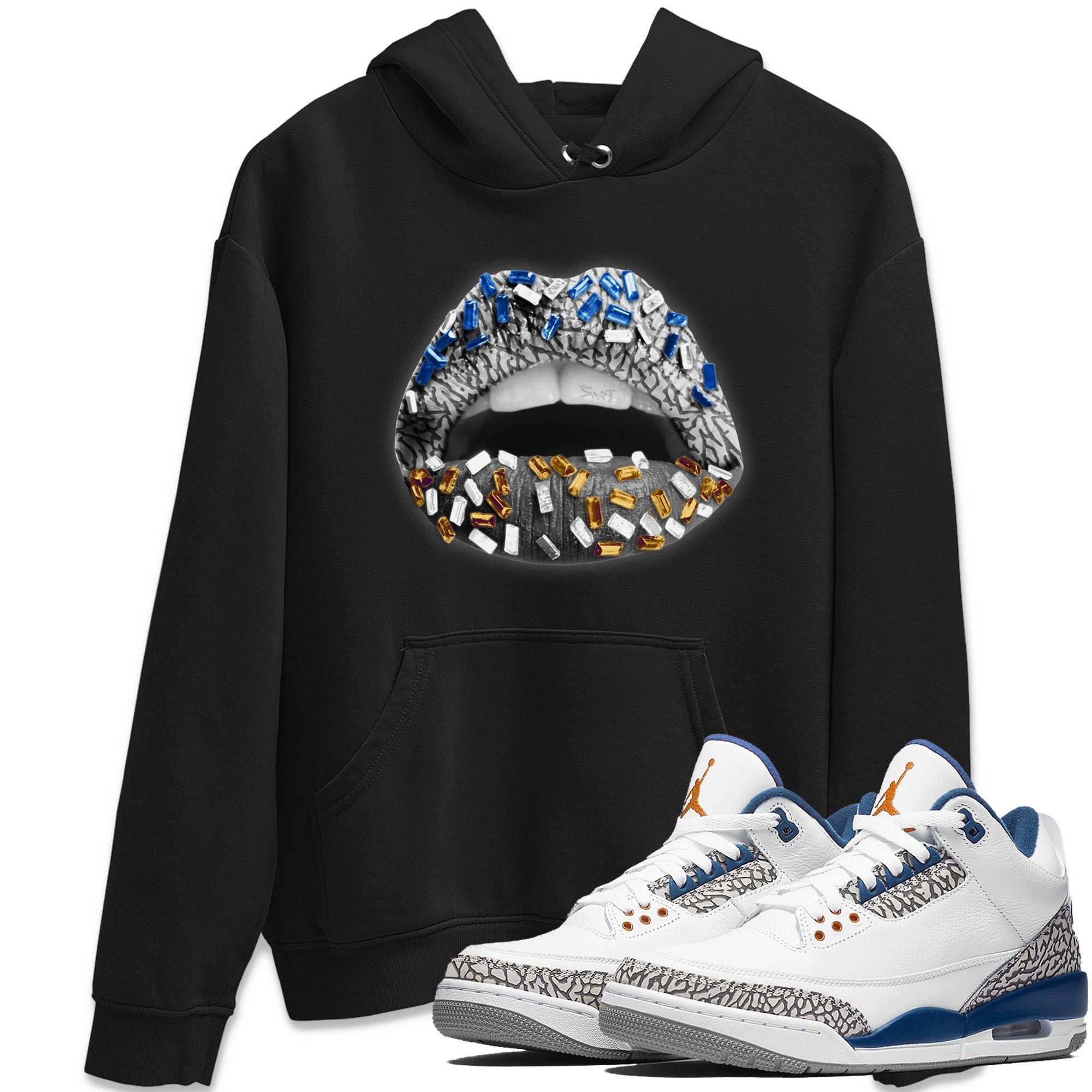 Lips Jewel Unisex Tops - Air Jordan 3 Wizards