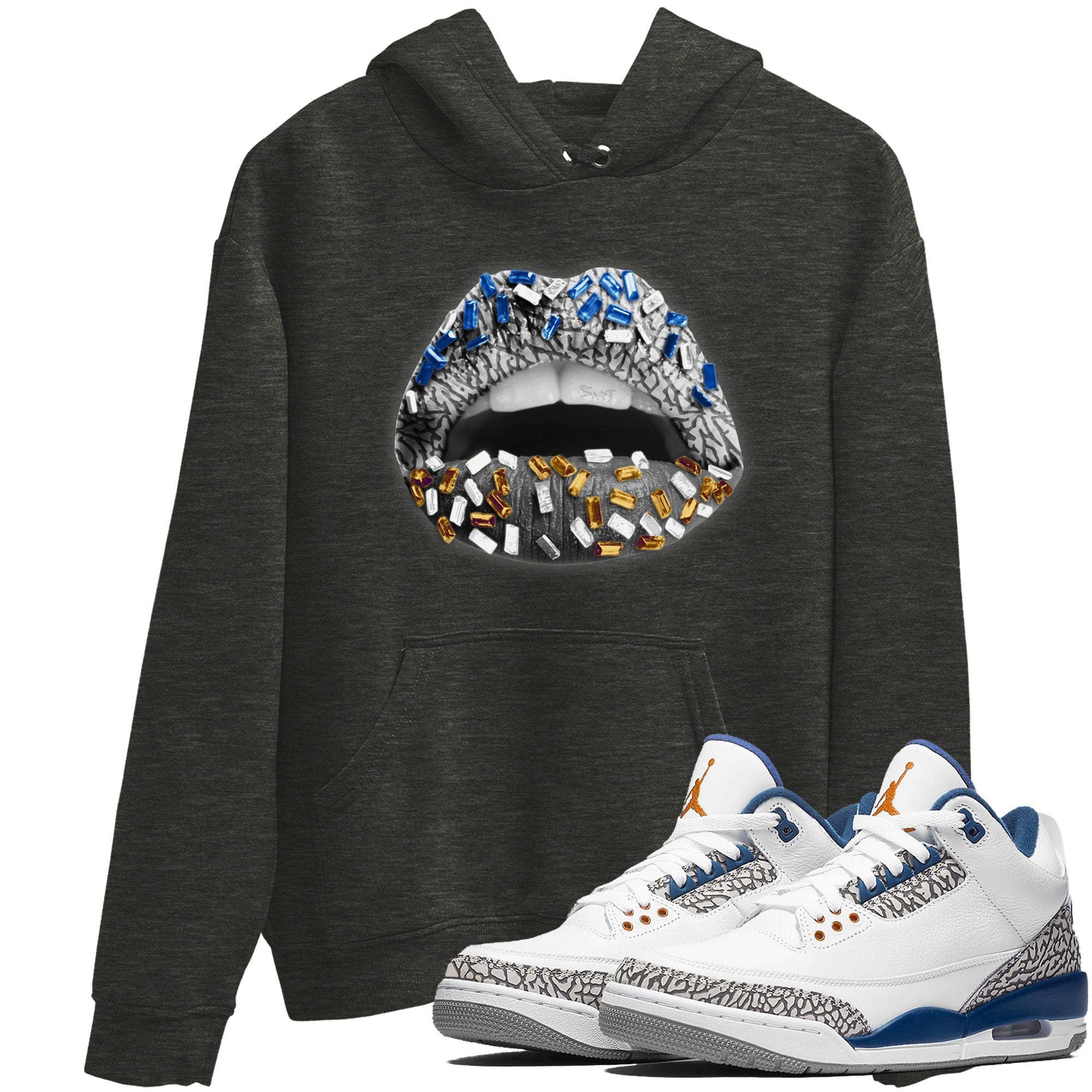 Lips Jewel Unisex Tops - Air Jordan 3 Wizards