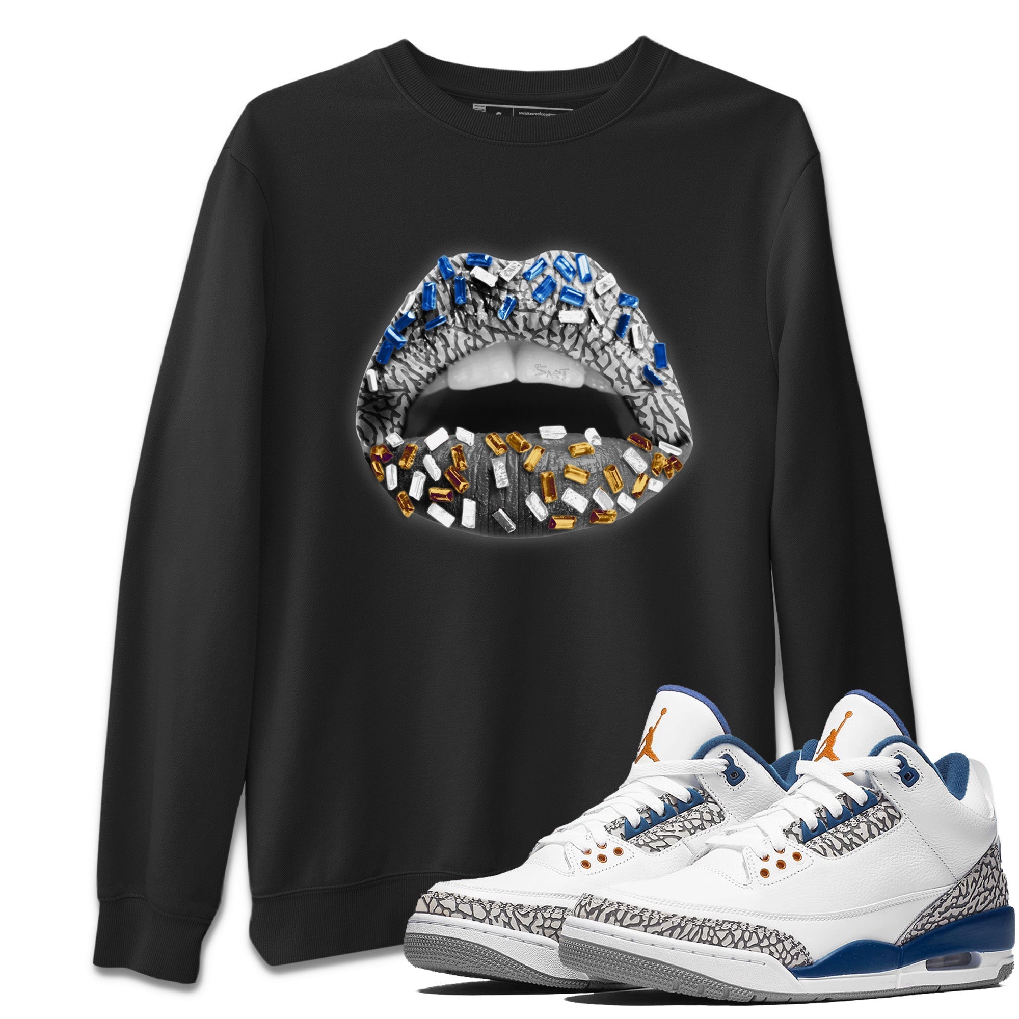 Lips Jewel Unisex Tops - Air Jordan 3 Wizards