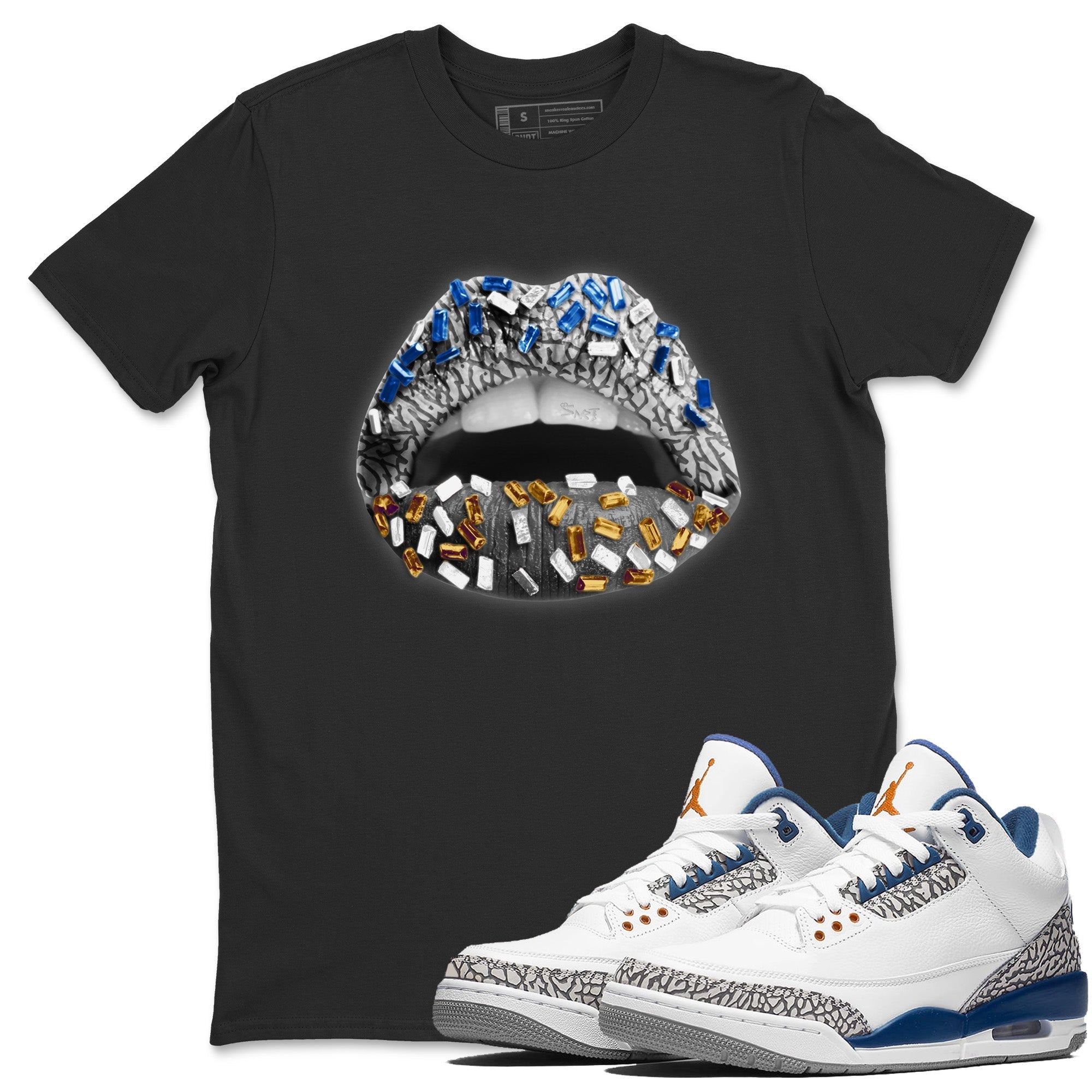 Lips Jewel Unisex Tops - Air Jordan 3 Wizards