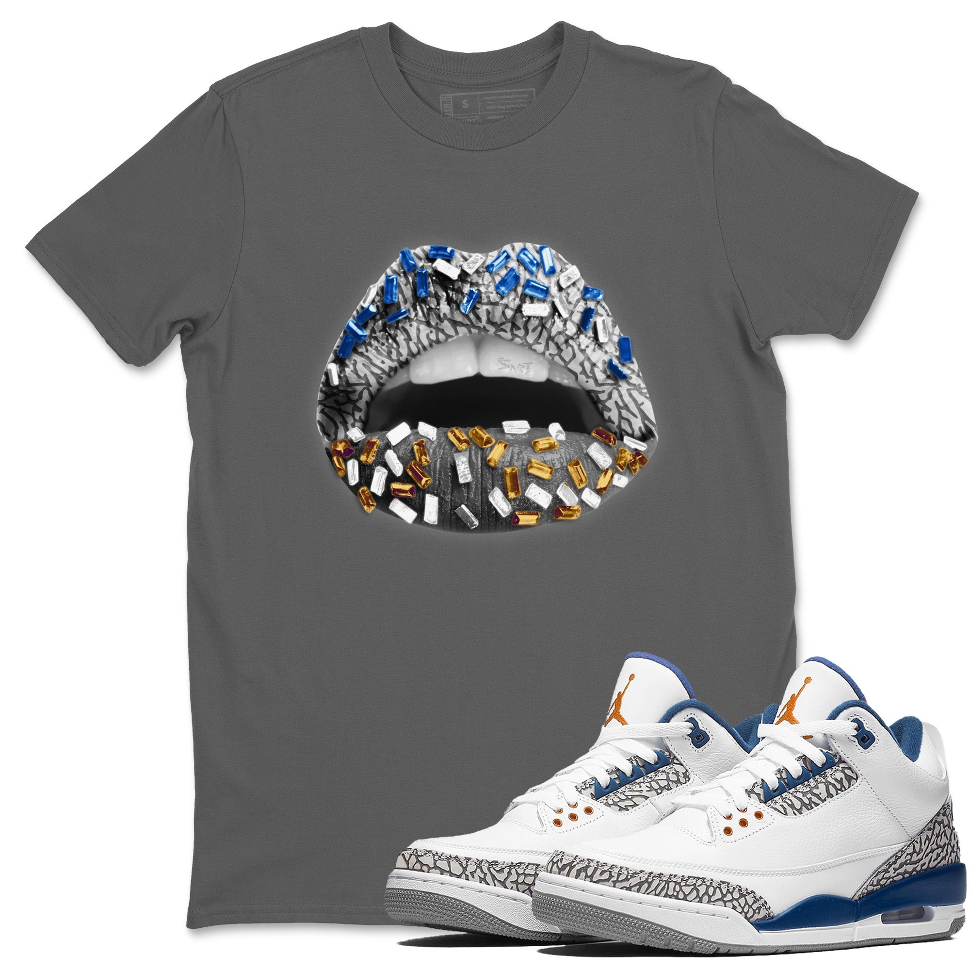 Lips Jewel Unisex Tops - Air Jordan 3 Wizards