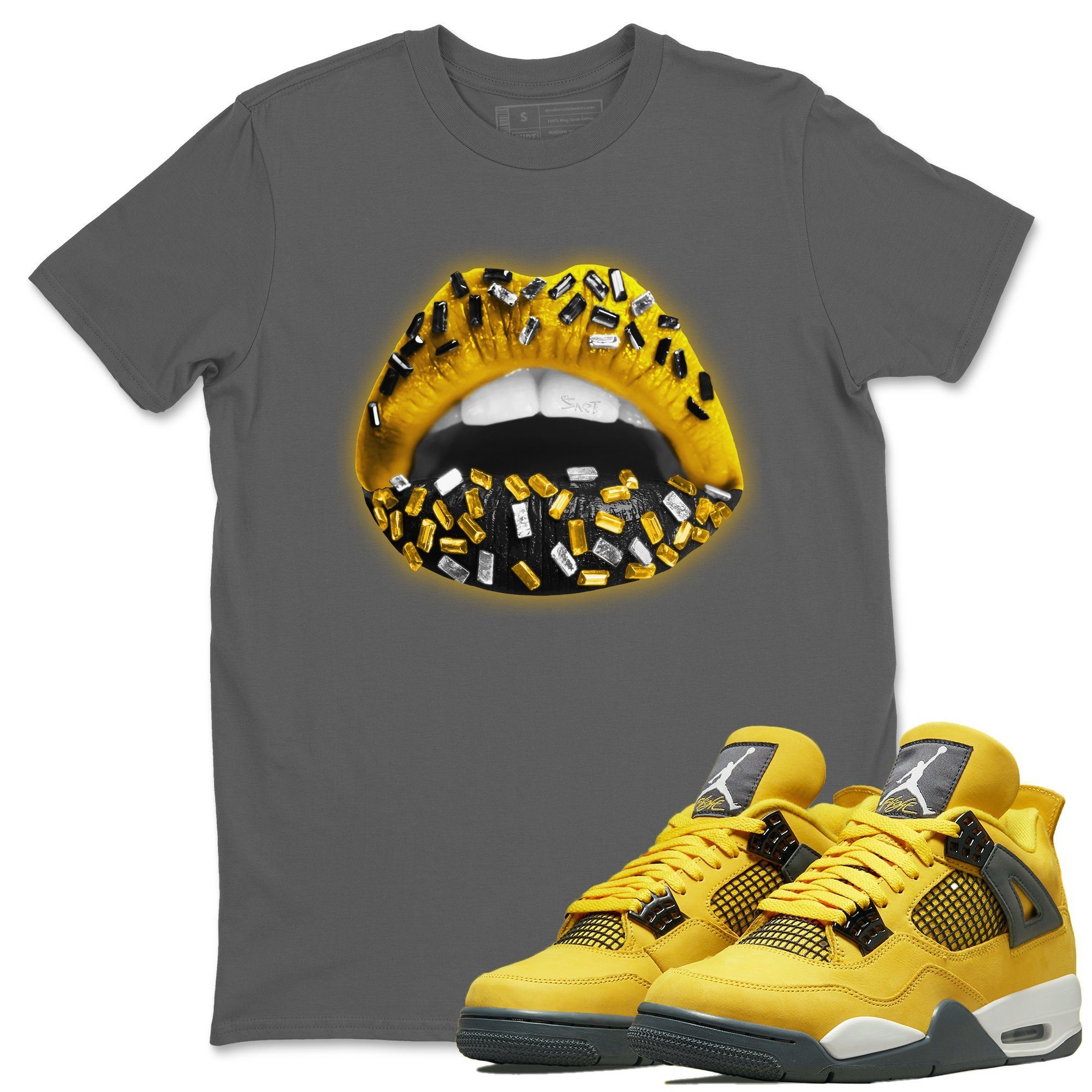 Lips Jewel Unisex Tops - Air Jordan 4 Lightning
