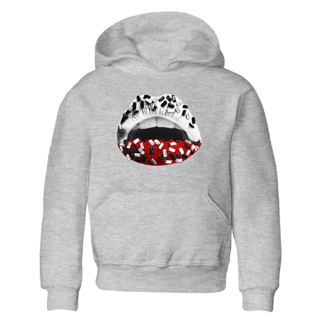 Lips Jewel Kids Tops - Air Jordan 4 Red Cement