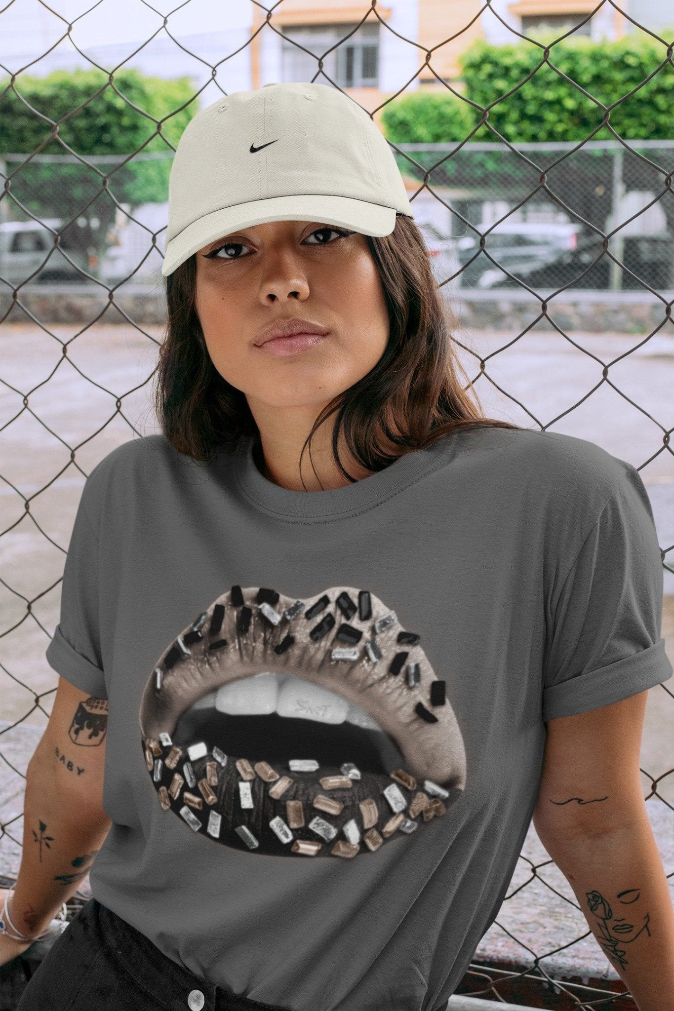 Lips Jewel Unisex Tops - Air Jordan 4 Taupe Haze