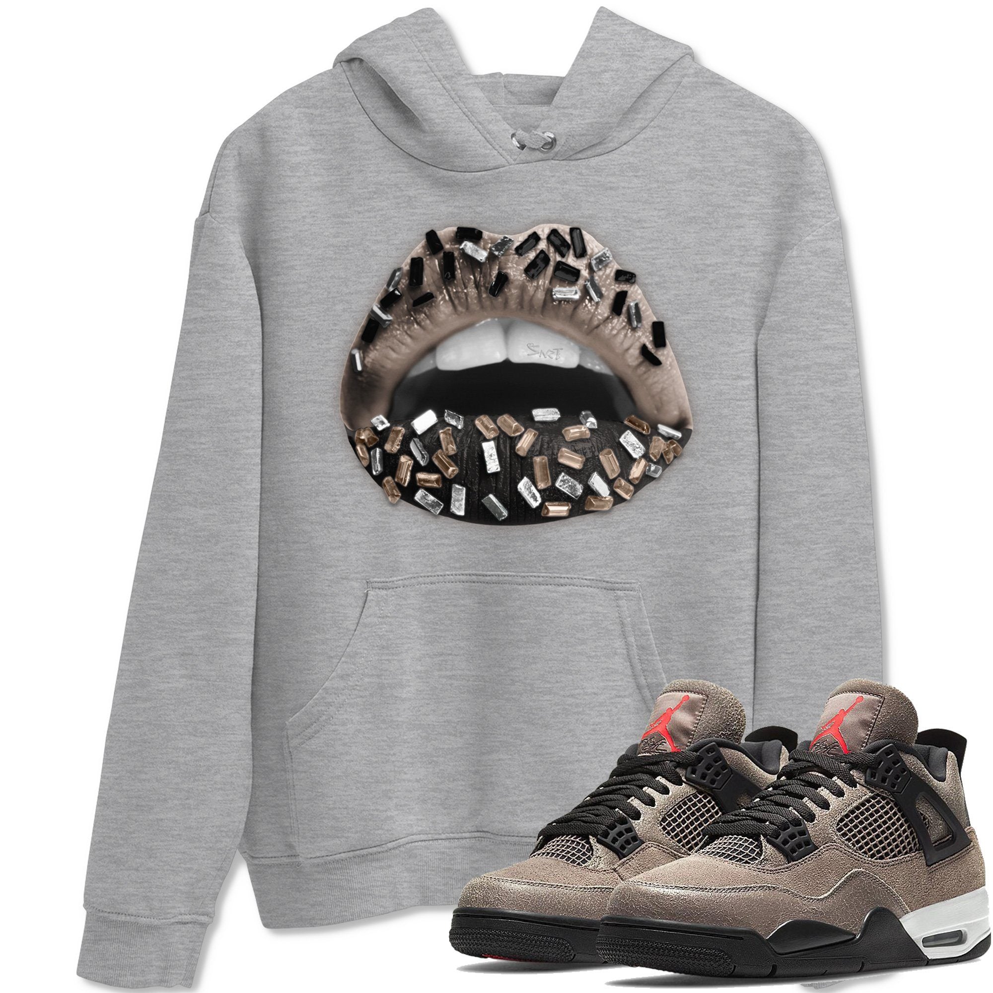Lips Jewel Unisex Tops - Air Jordan 4 Taupe Haze