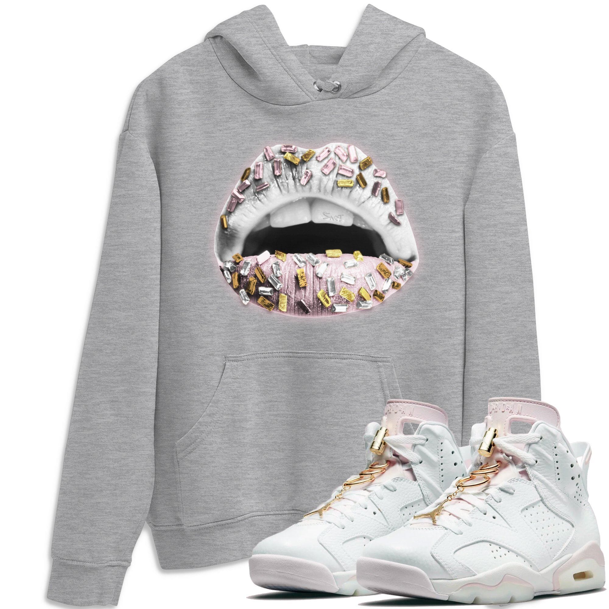 Lips Jewel Unisex Tops - Air Jordan 6 Gold Hoops
