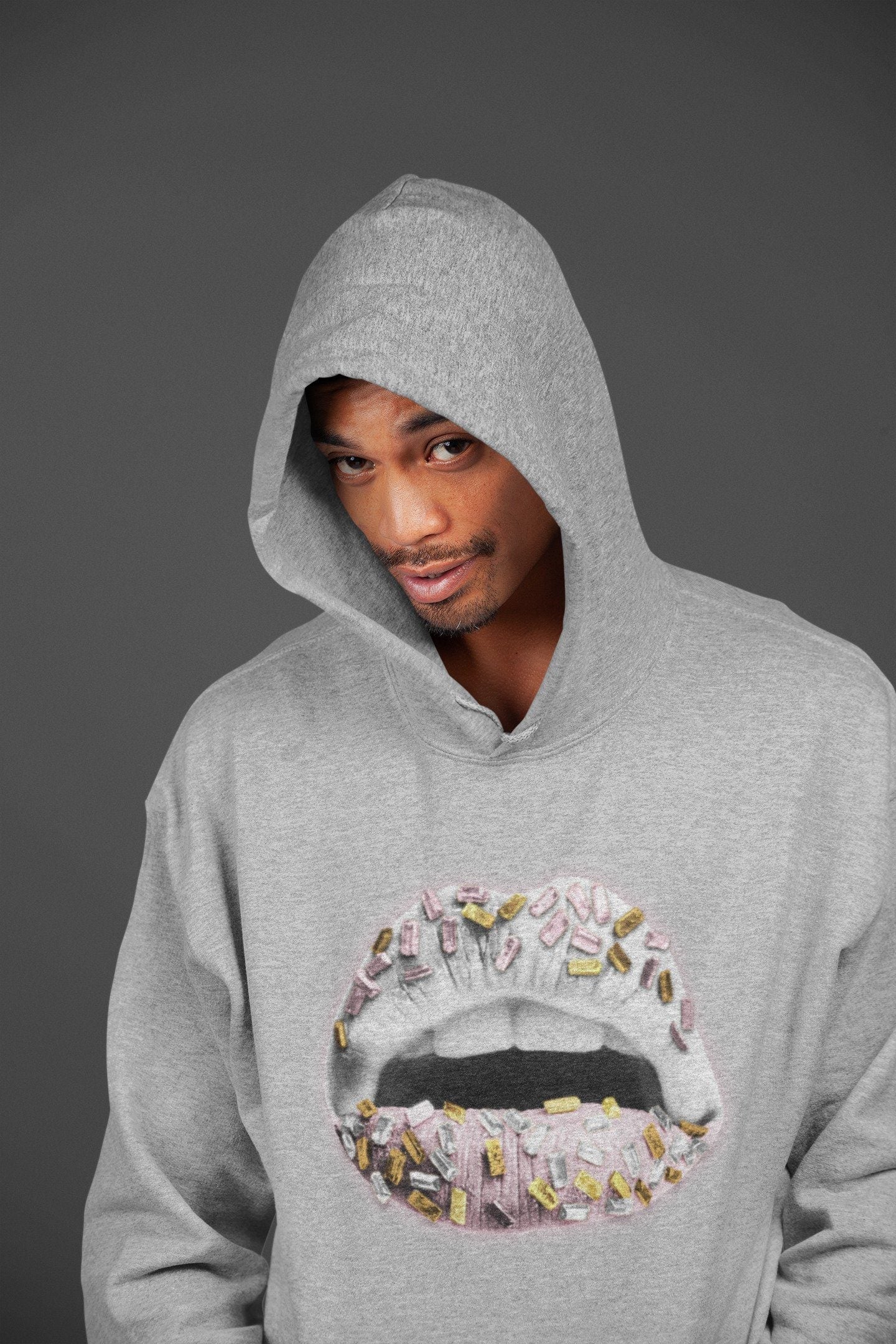 Lips Jewel Unisex Tops - Air Jordan 6 Gold Hoops