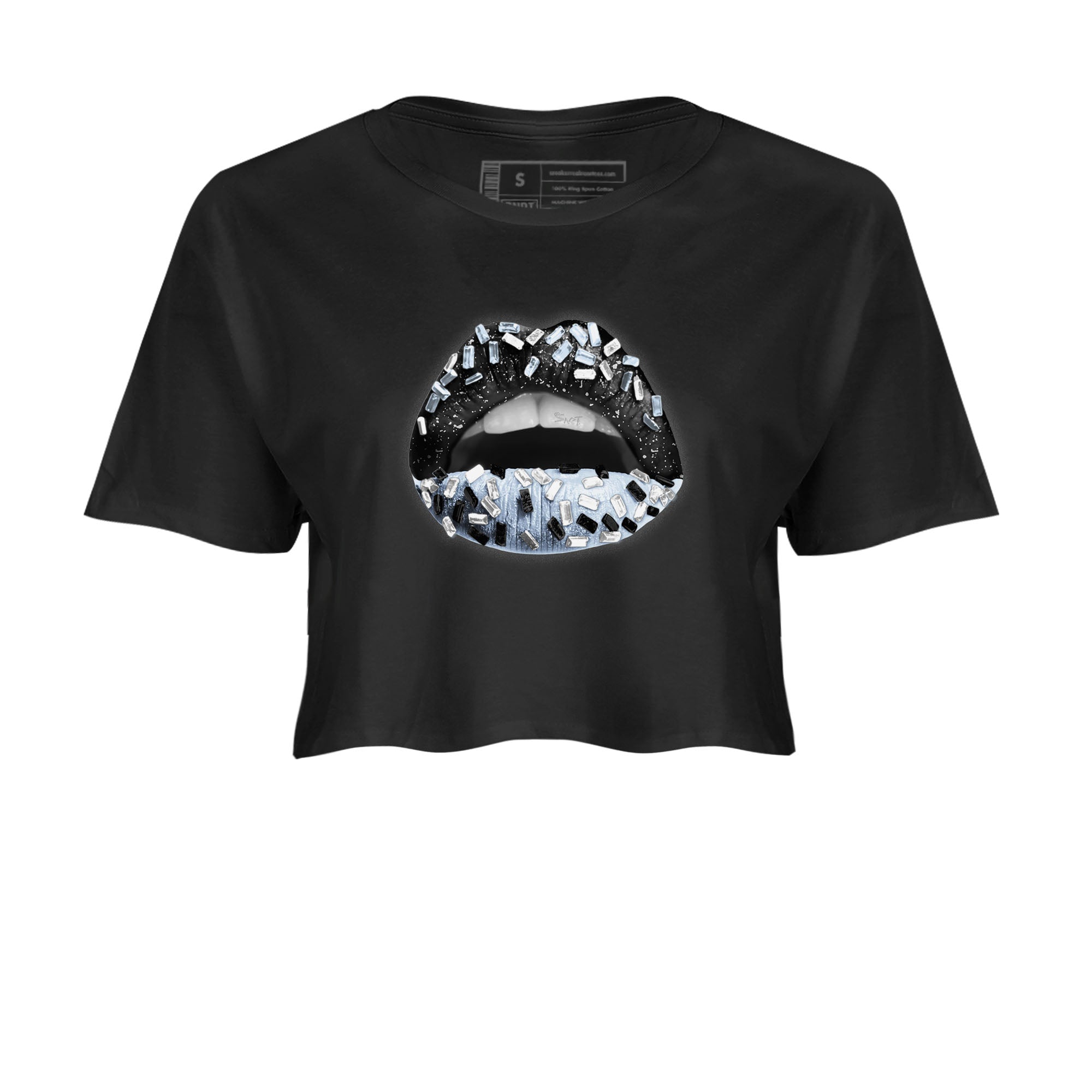 Lips Jewel snkmatch Women's Top - Air Jordan 6 White Black