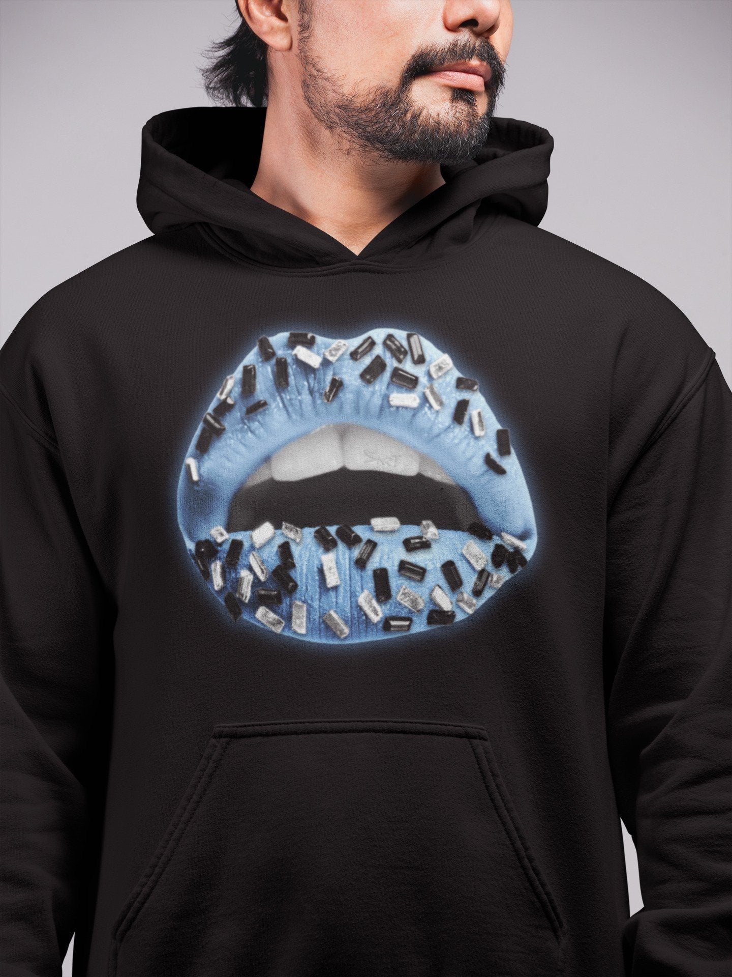 Lips Jewel Unisex Tops - Air Jordan 1 University Blue